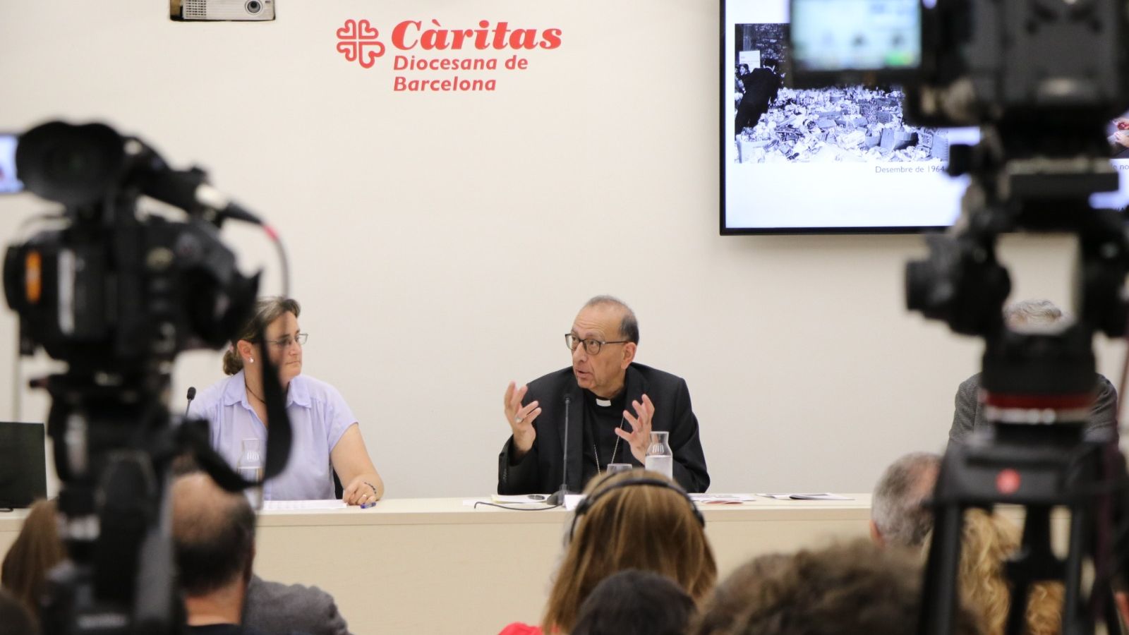 Omella, en un acto de la Cáritas diocesana