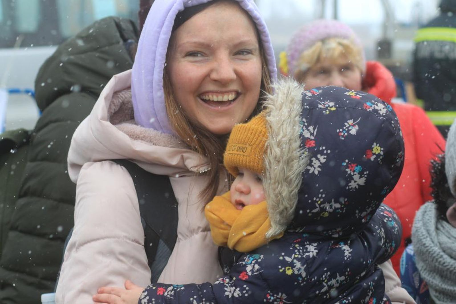 Refugiados ucranianos en los puntos de salida fronterizos