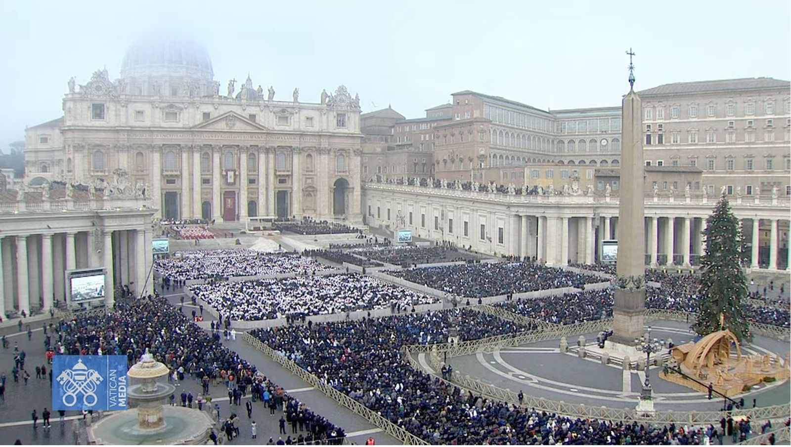 La Plaza de San Pedro, instantes antes del funeral