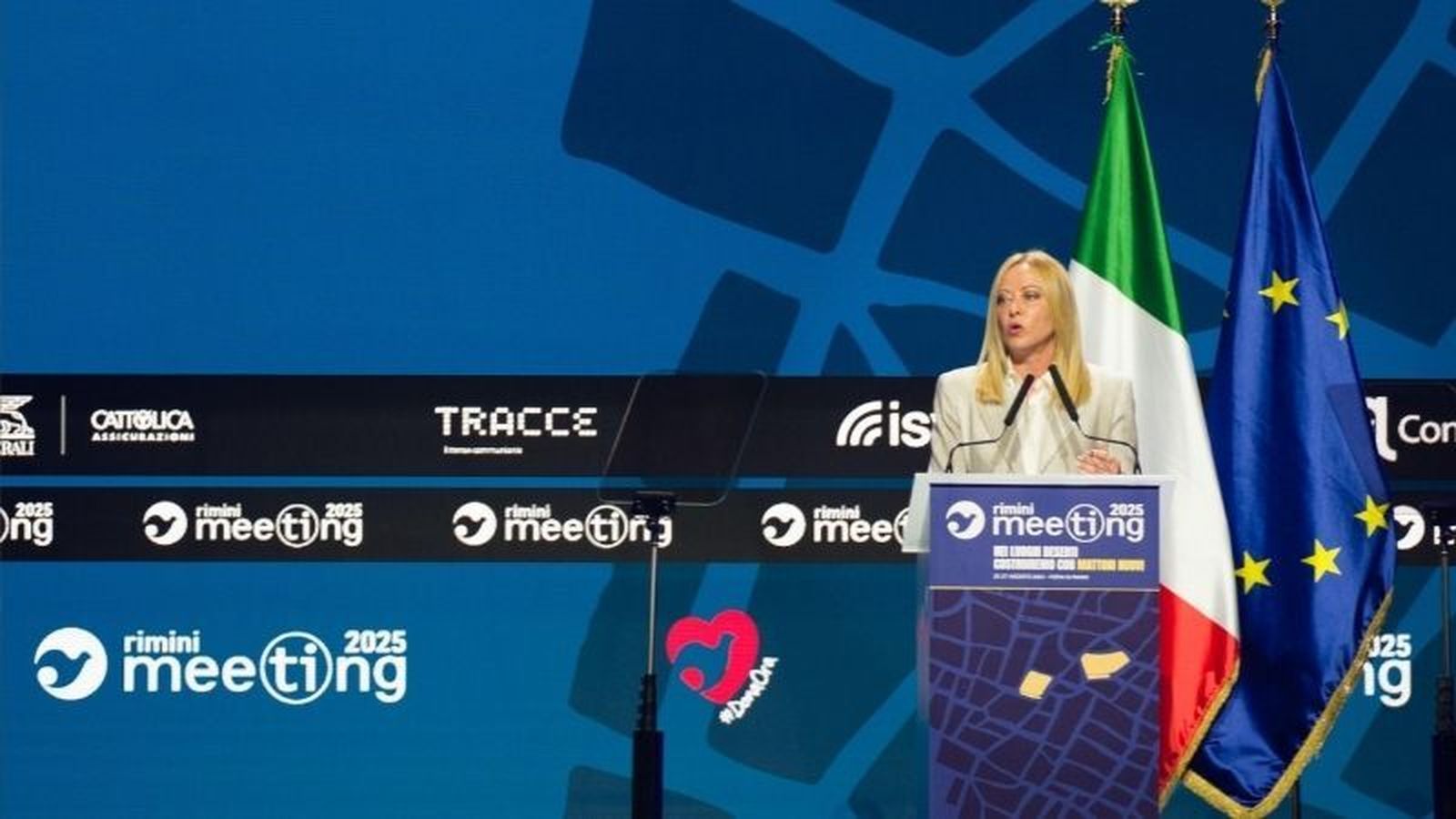 Giorgia Meloni, en el Meeting de Rímini