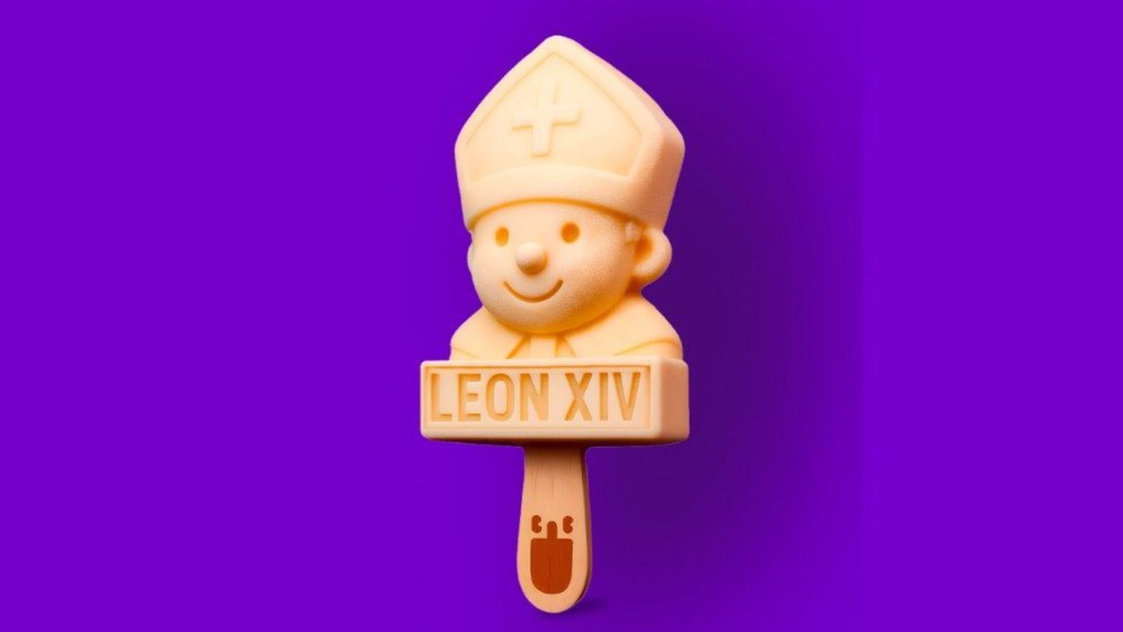 El helado con cobertura de chocolate blanco del Papa