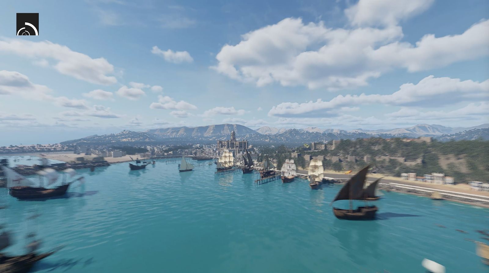 Captura de la recreación de Málaga en el siglo XVIII