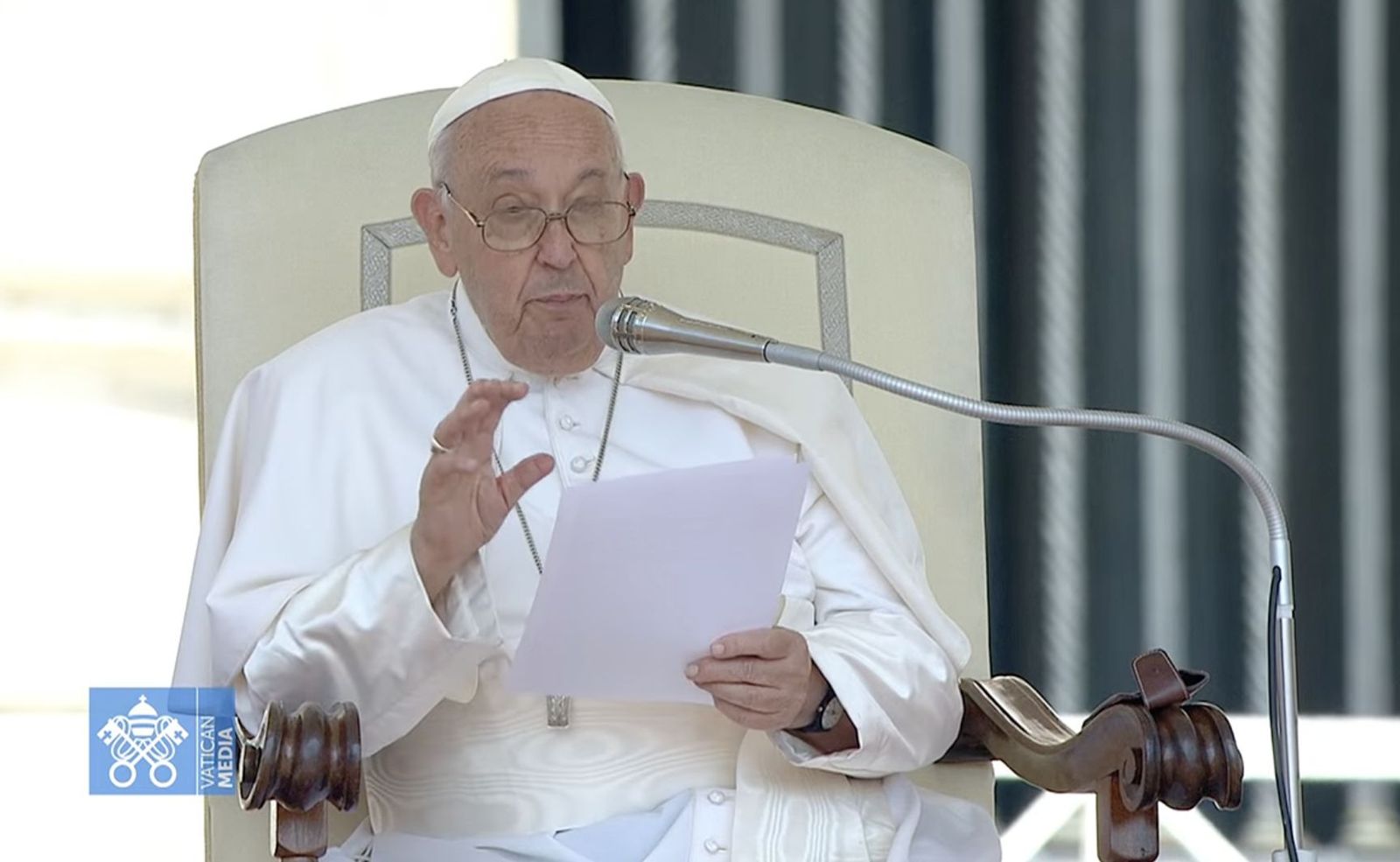 El Papa, durante la catequesis en la audiencia