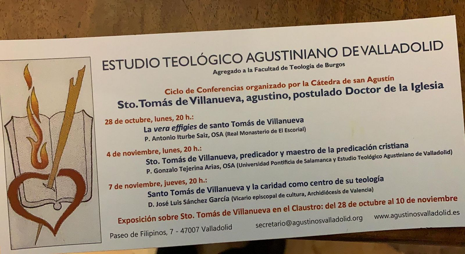 Ciclo de conferencias en el estudio teológico agustiniano