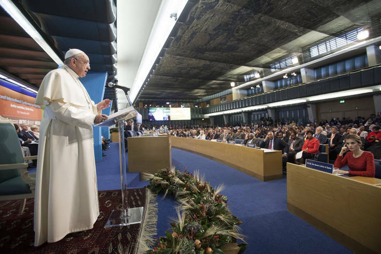 El Papa Francisco, durante su visita a la FAO