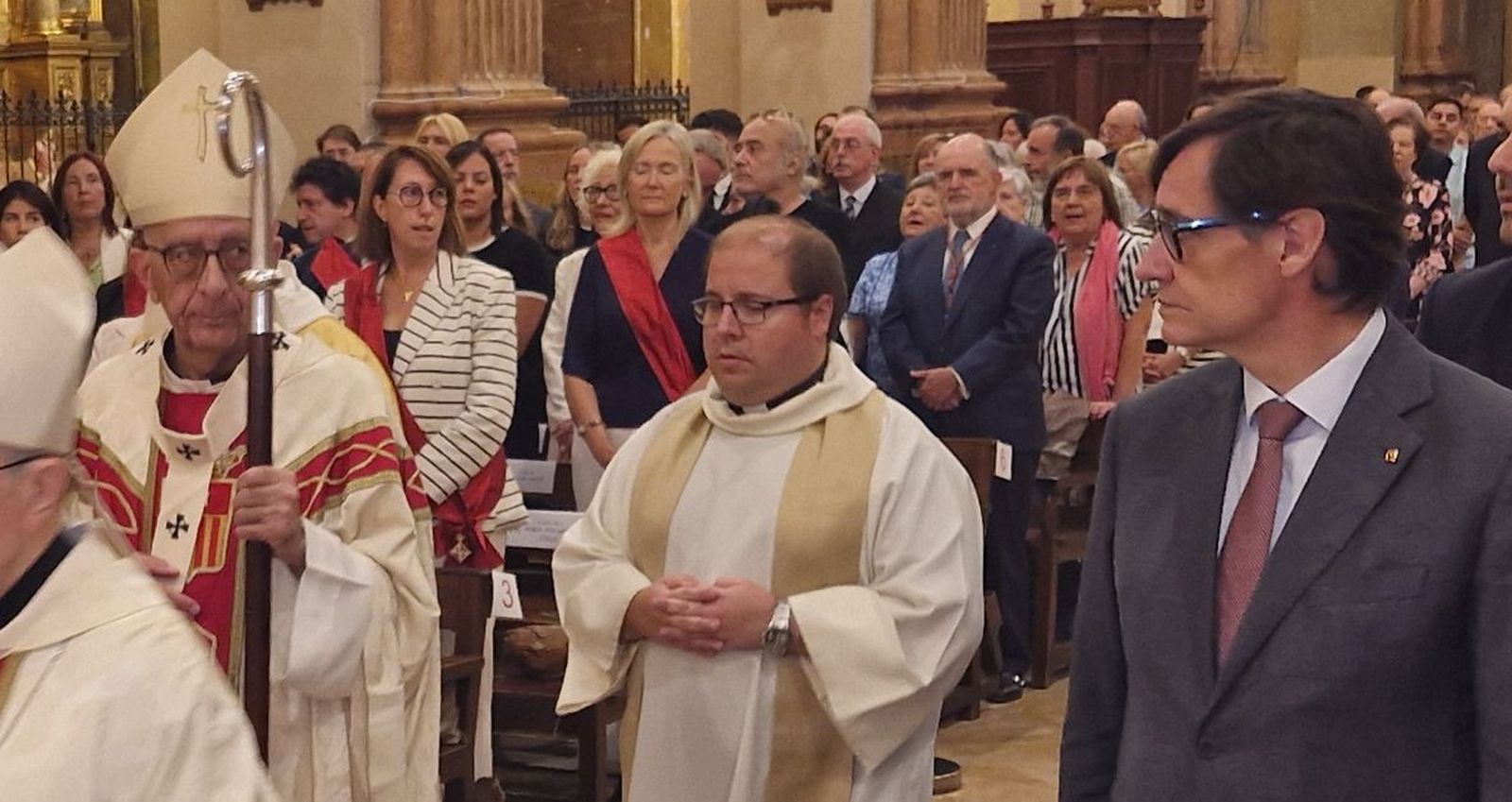 Omella e Illa en la basílica de la Mercé