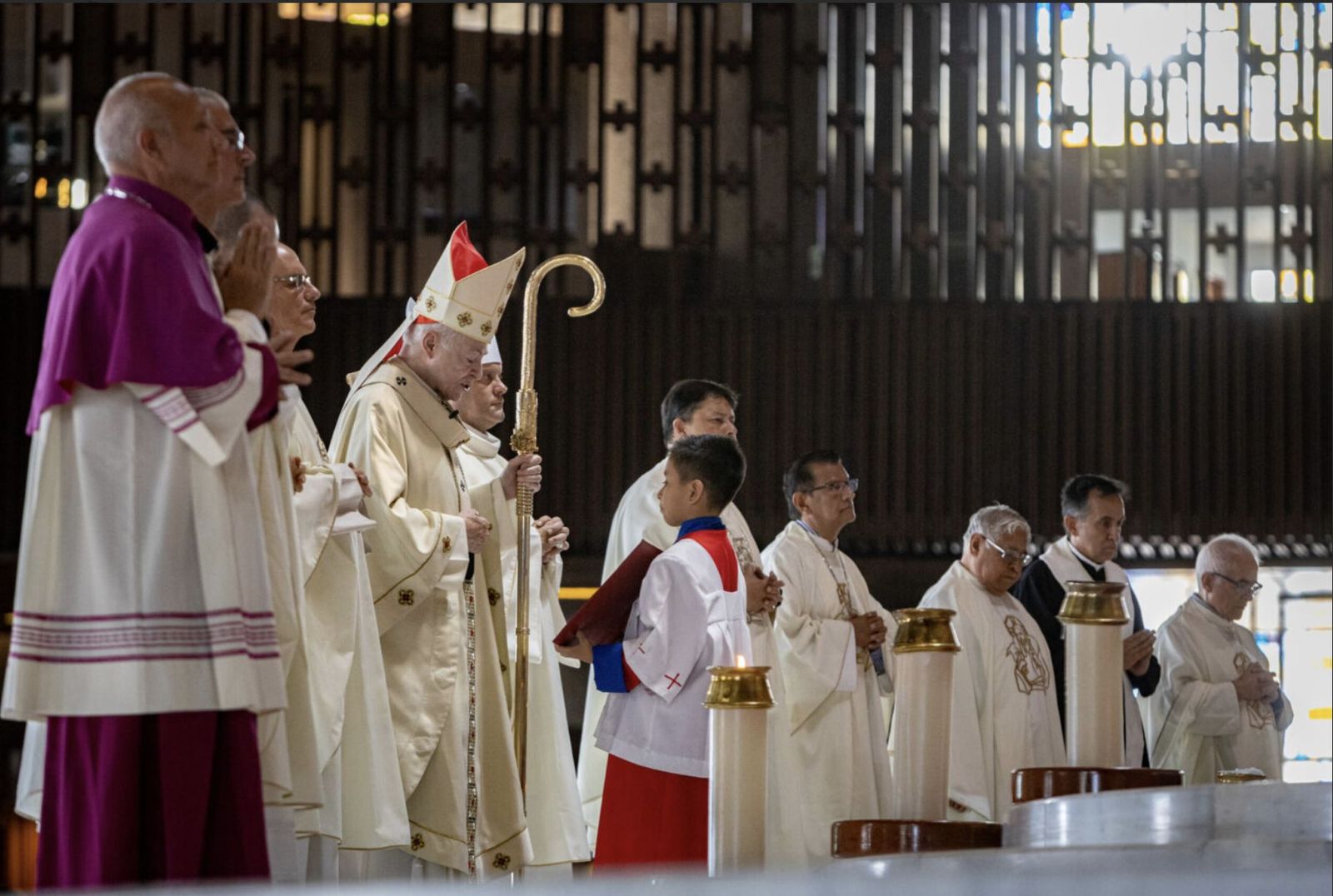 El cardenal Aguiar en la basílica de Guadalupe