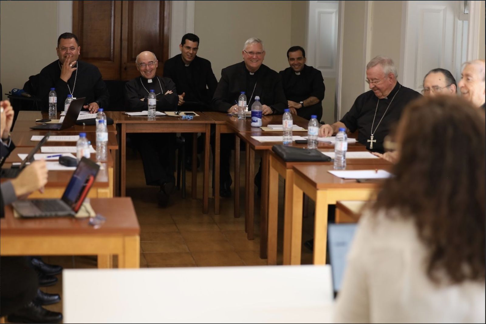 Los obispos de Medios, en un momento del encuentro