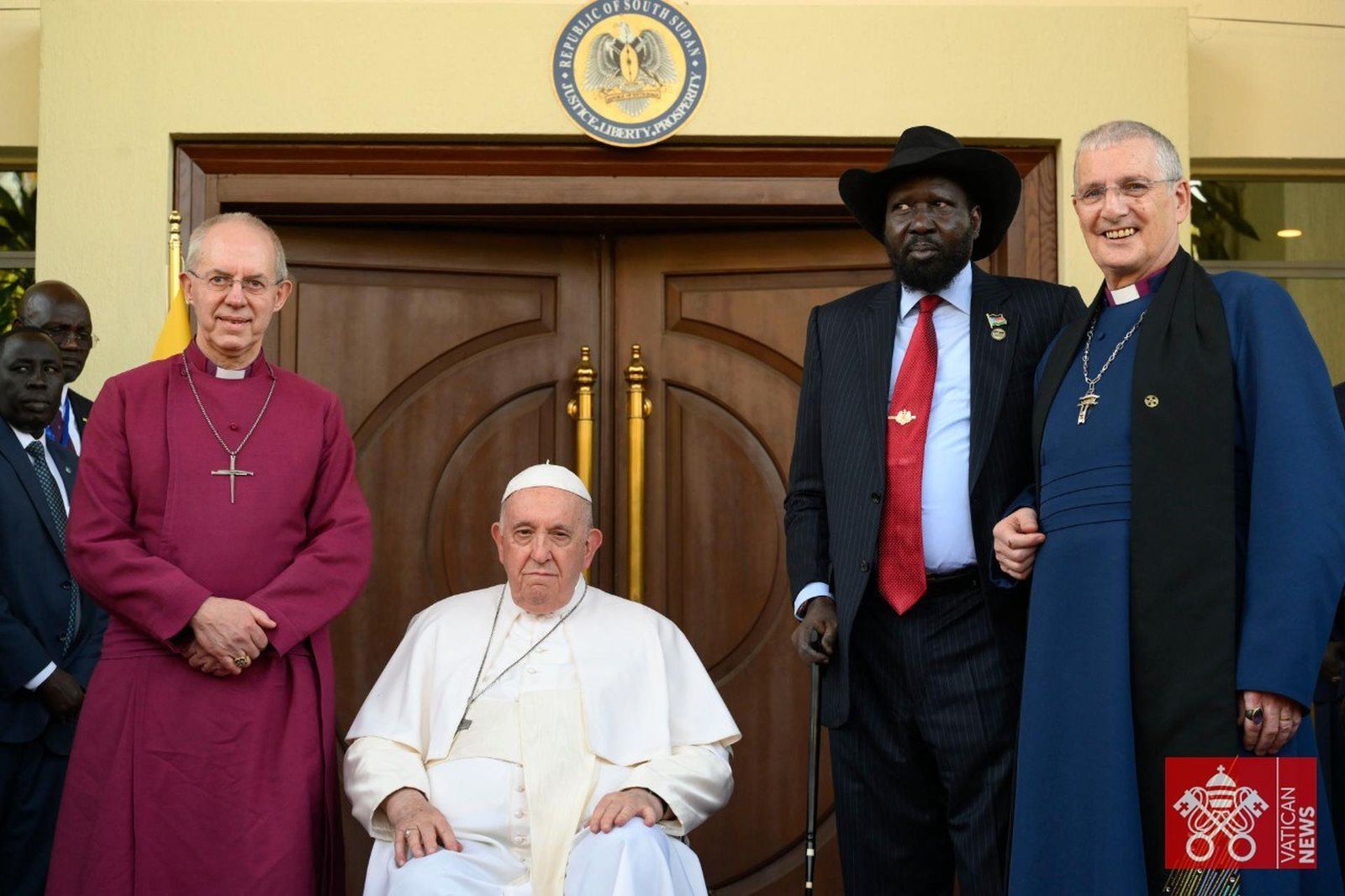 Los 'tres mosqueteros' de la paz, junto al presidente de Sudán del Sur