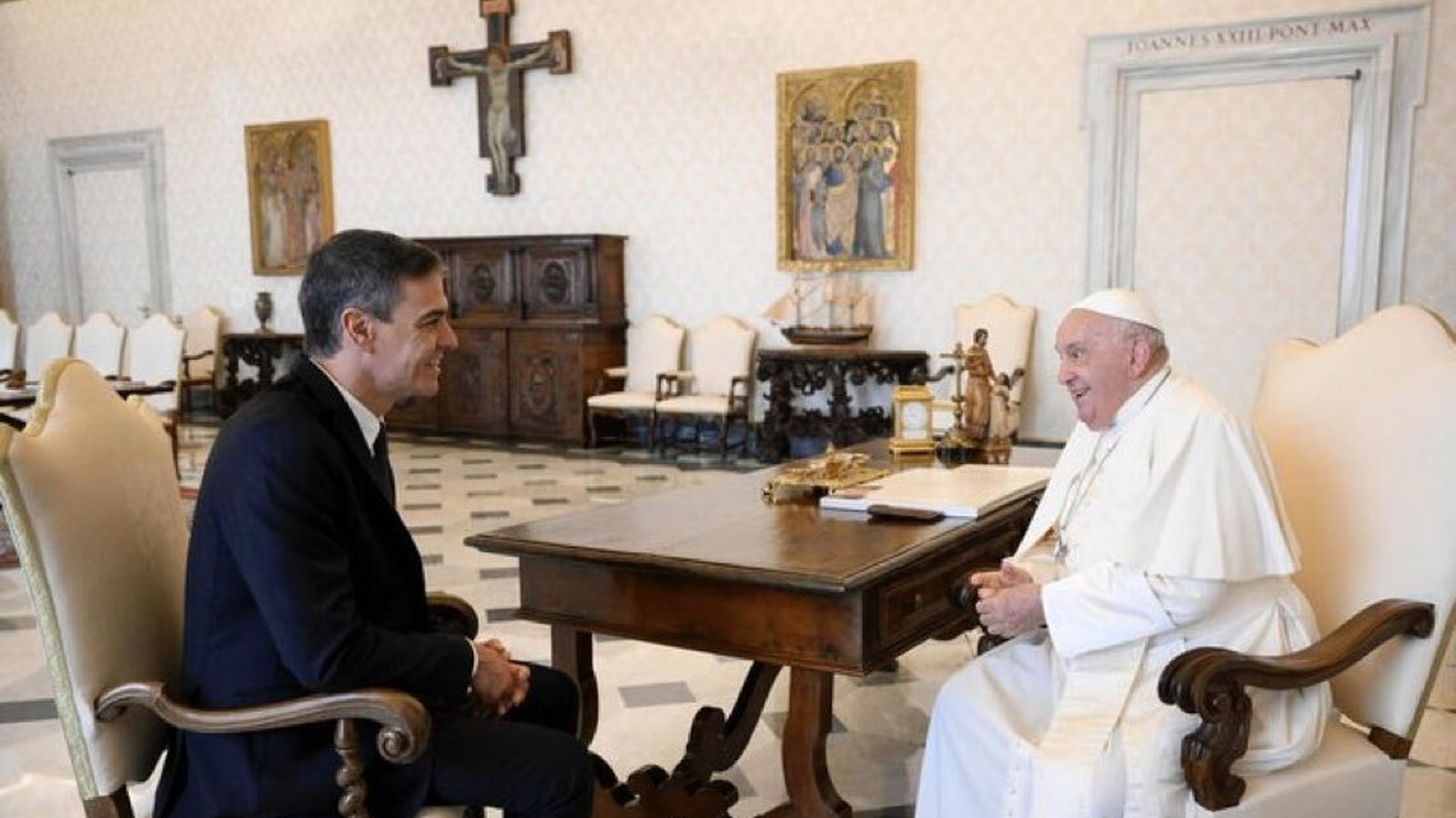 Pedro Sánchez, con el Papa Francisco