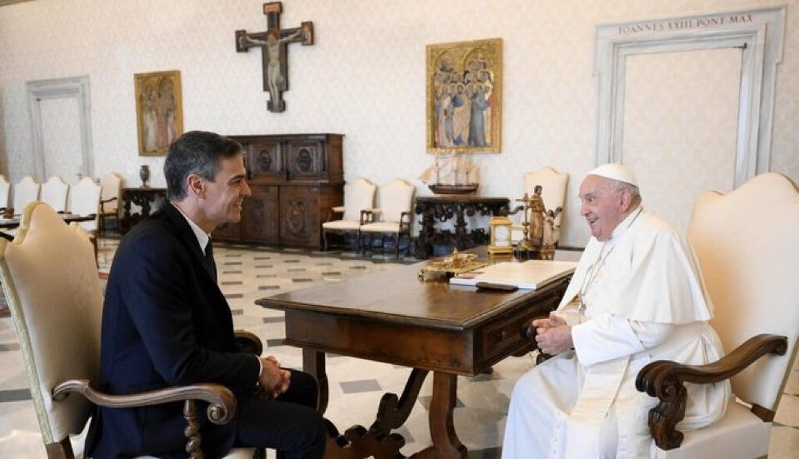 Pedro Sánchez, con el Papa Francisco