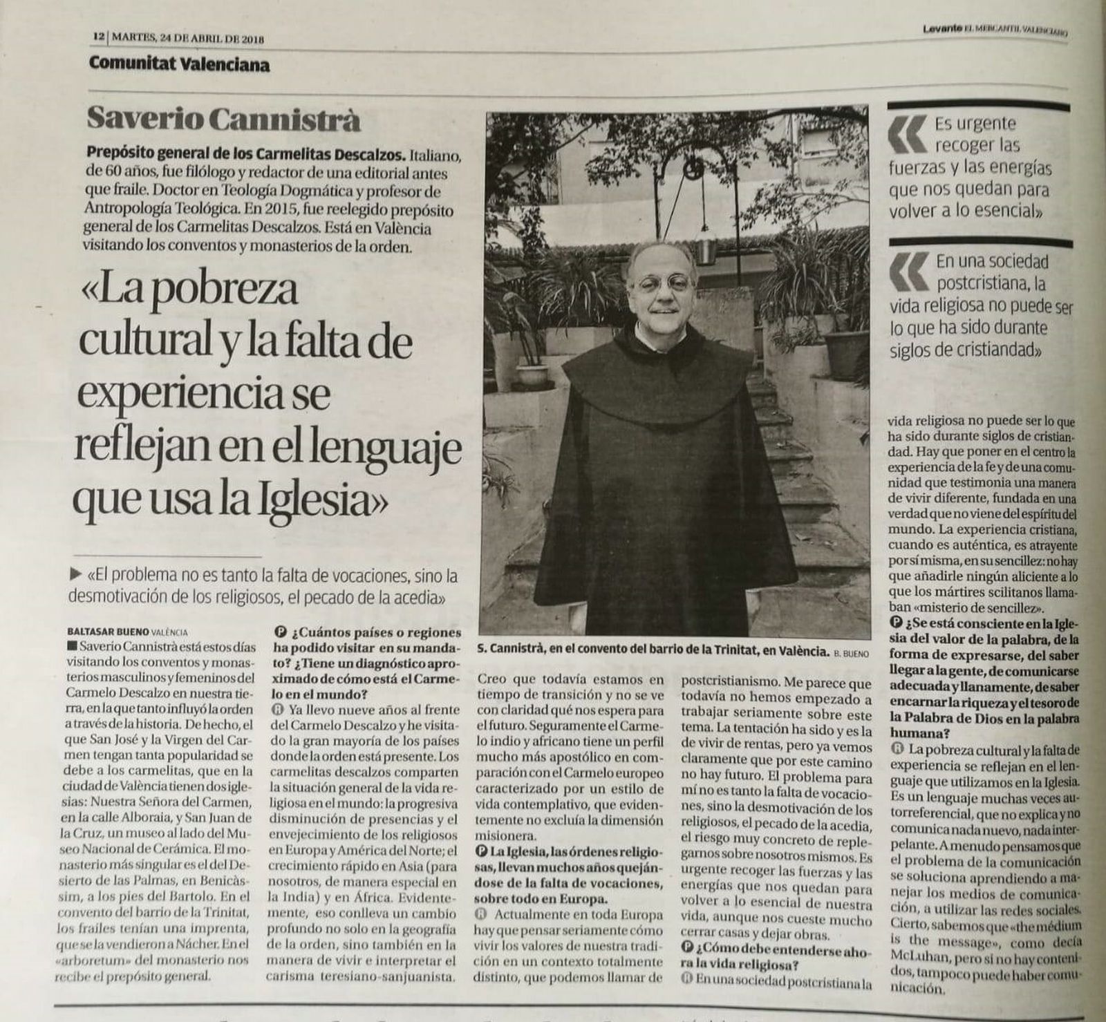Entrevista con el P. Saverio Cannistrà.