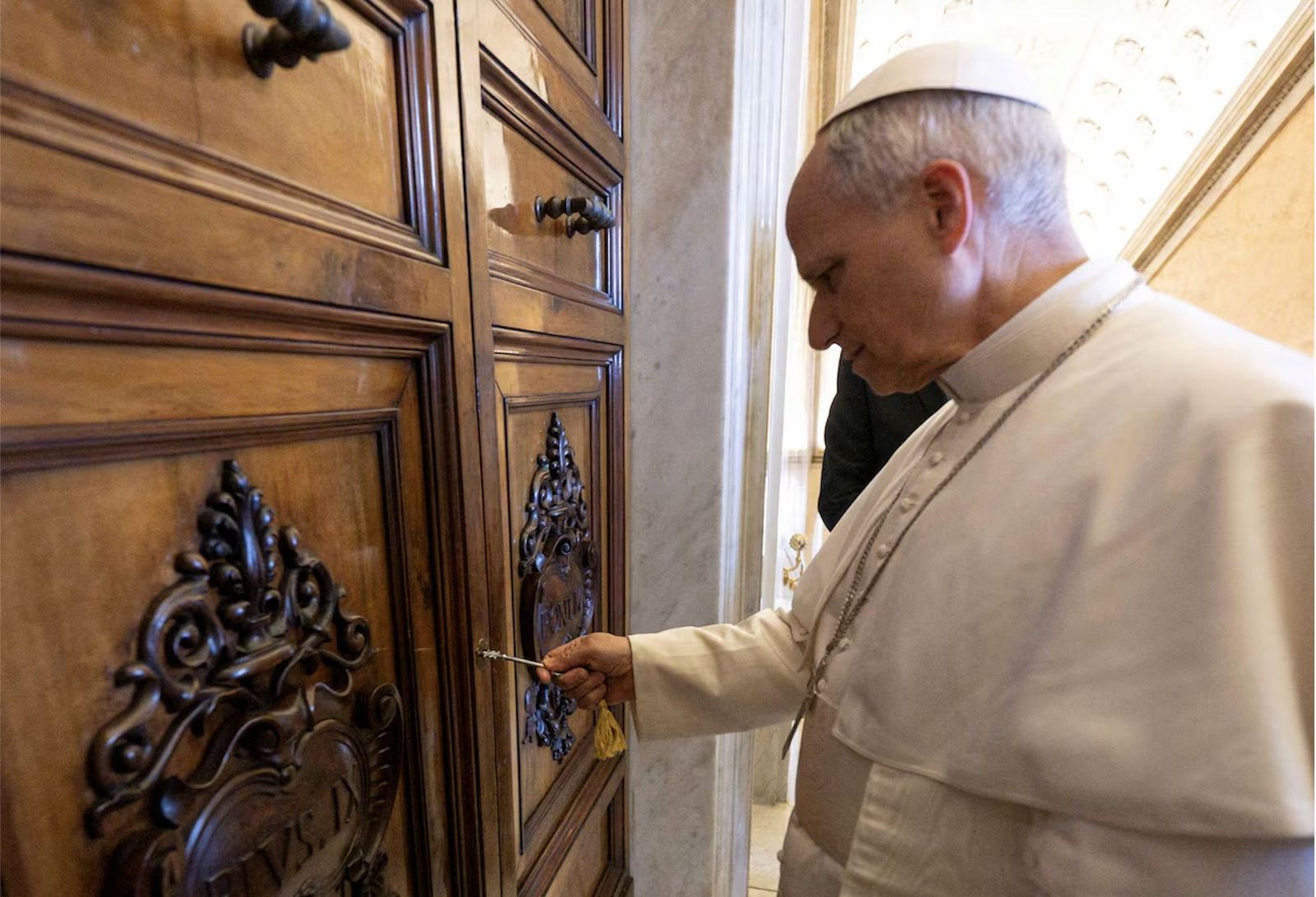 El Papa, en una visita al Palacio Apostólico