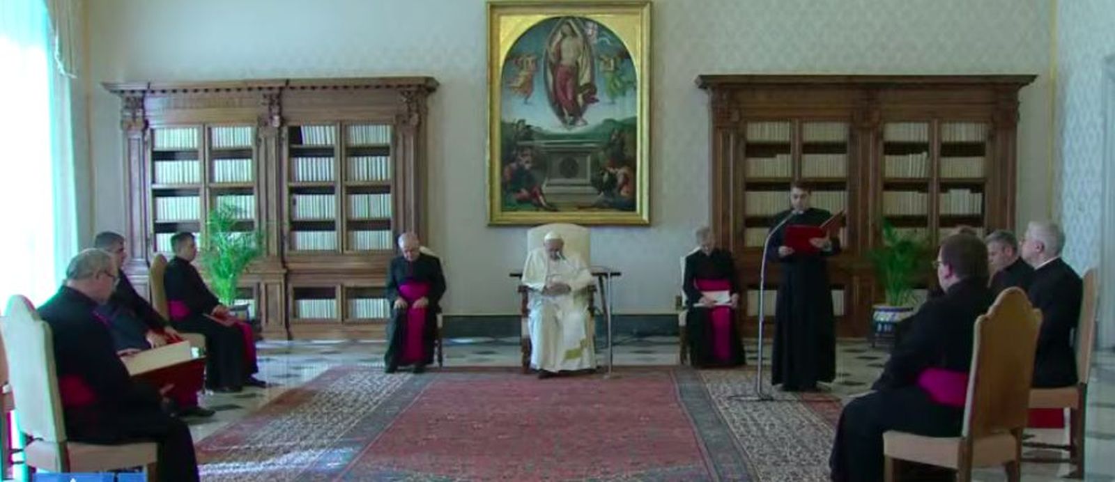 Audiencia general del Papa, retransmitida por streaming desde el  Palacio Apostólico