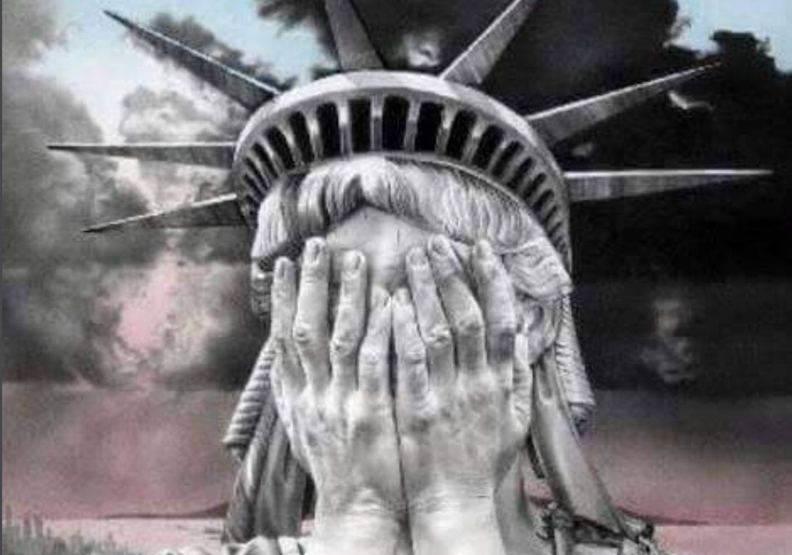 Estatua de la libertad avergonzada