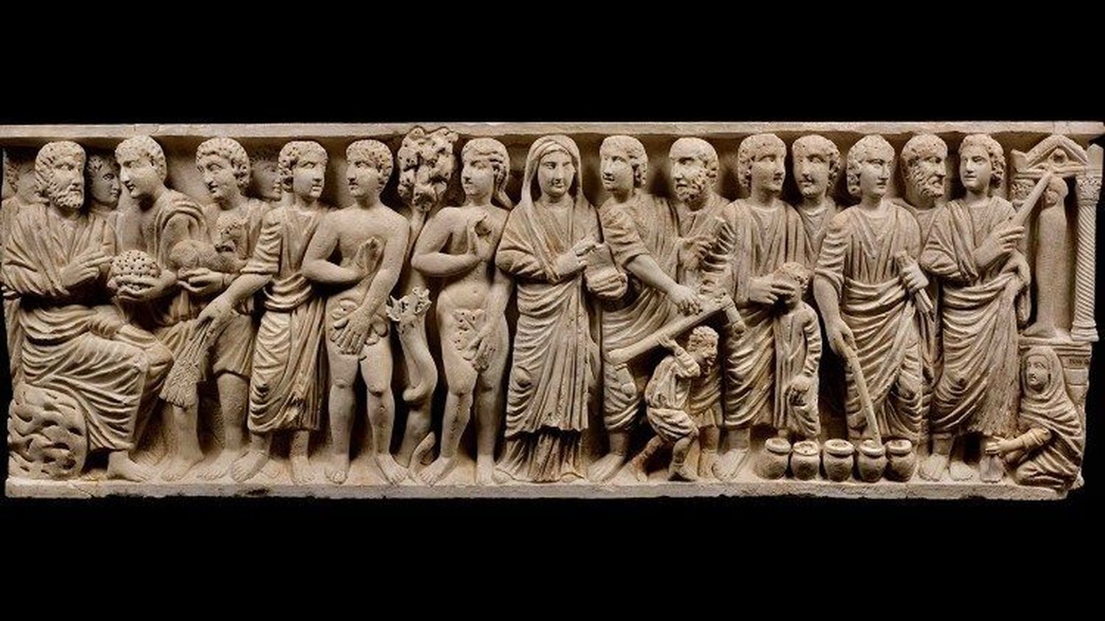 Sarcófago con retrato femenino. Siglo IV