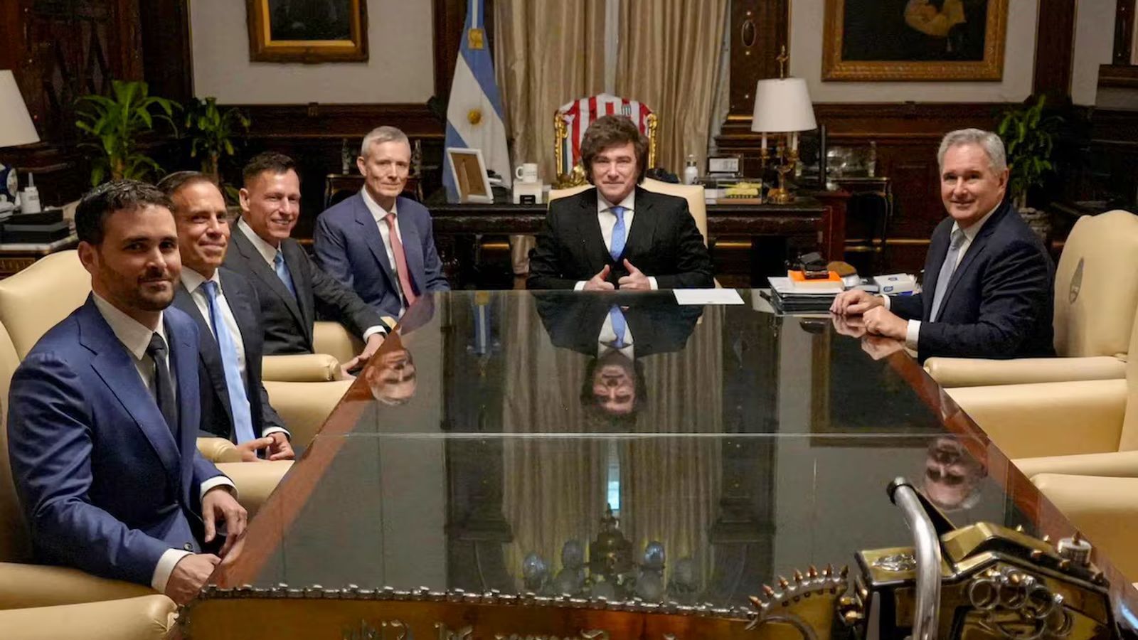 Reunión del presidente Javier Milei y Peter Thiel en La Casa Rosada