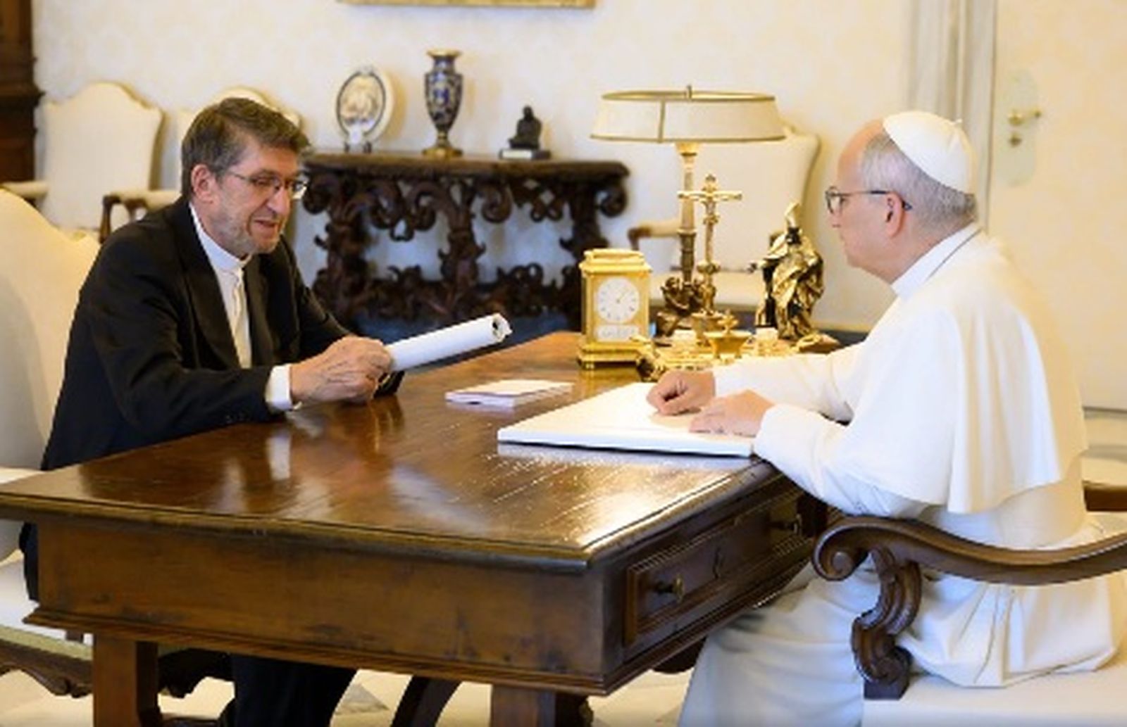Alejandro Moral con León XIV.