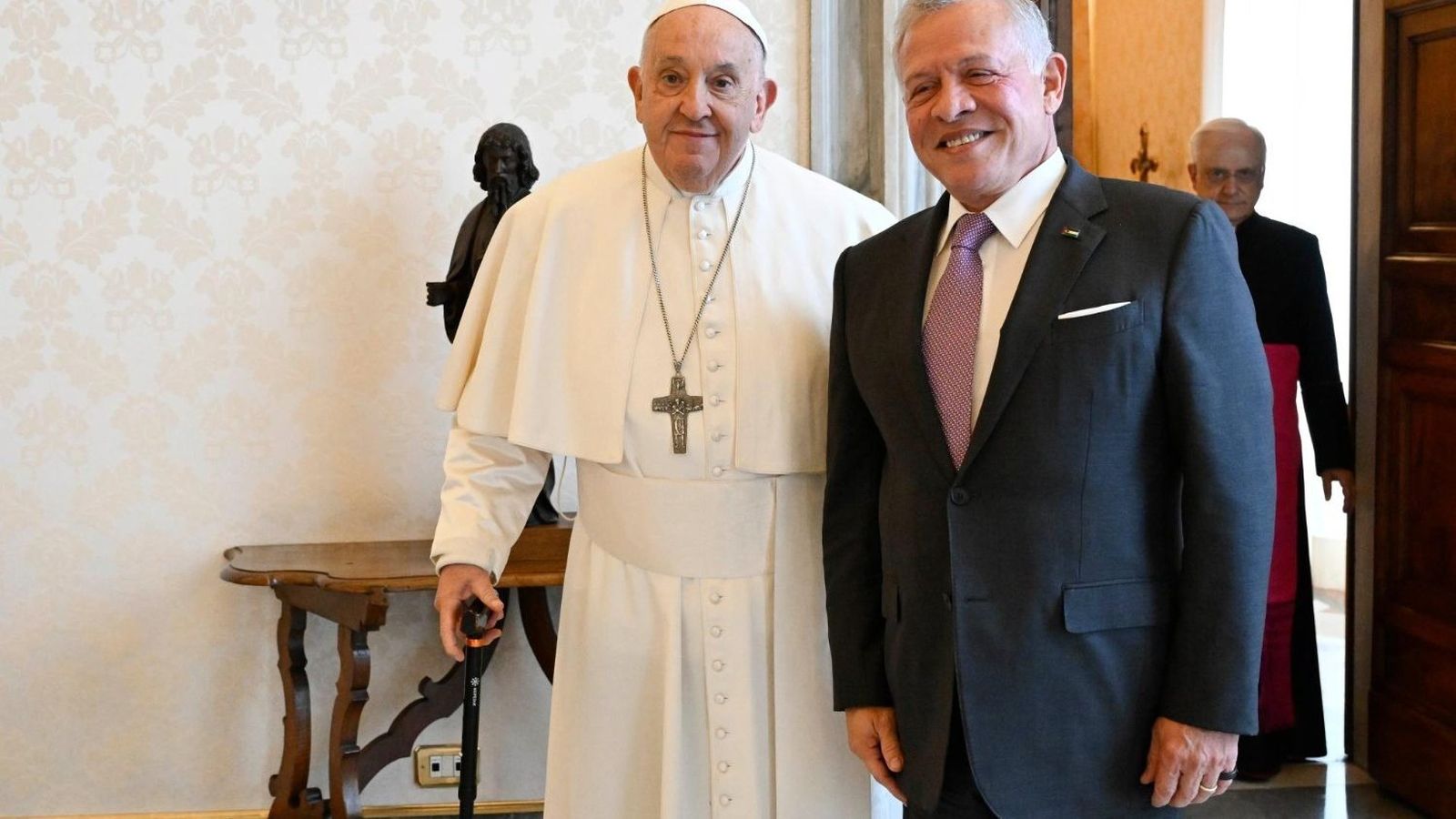 Francisco y el rey de Jordania, Abdalá II