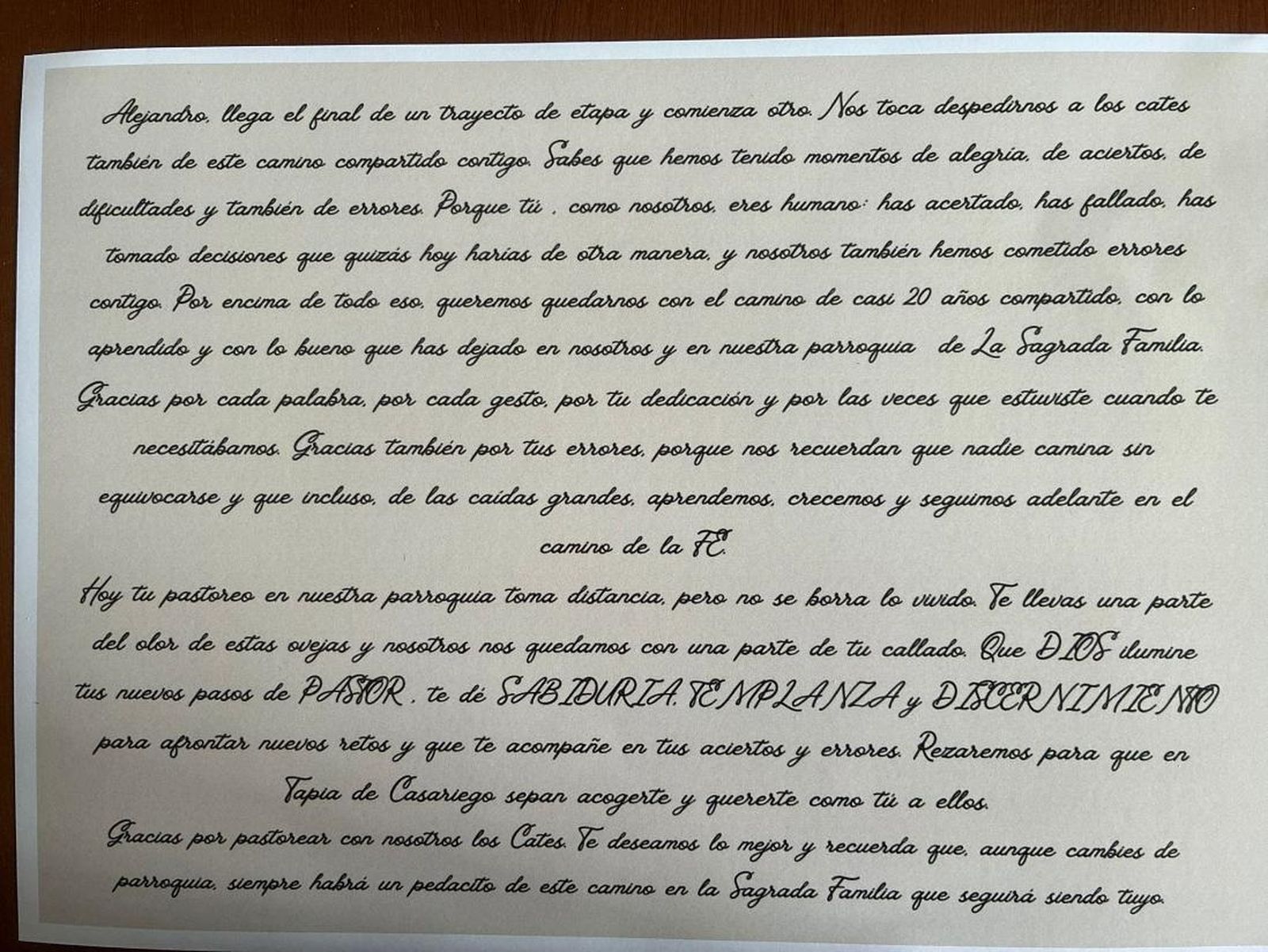 de los catequistas para Alejandro