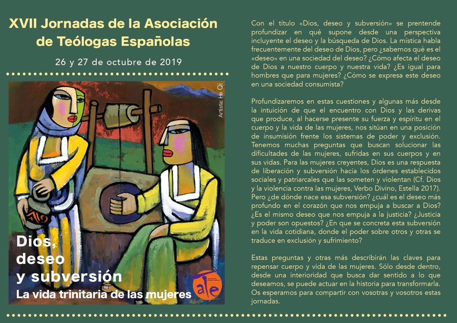 'Dios, deseo y subversión', eje de las jornadas de la Asociación de Teólogas Españolas