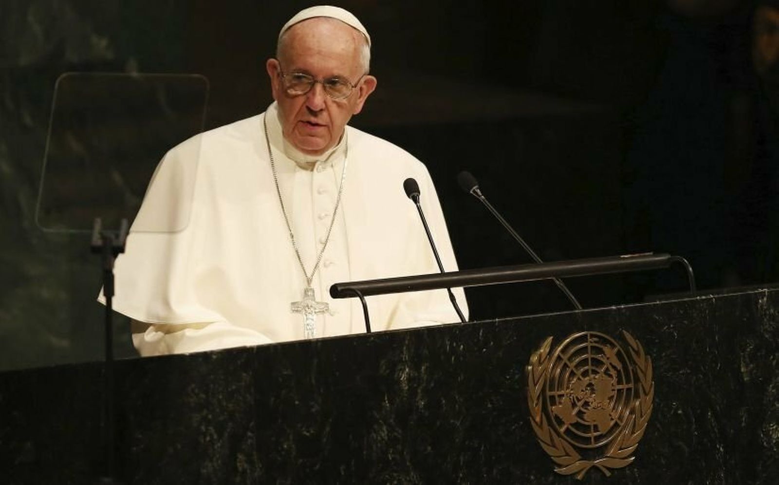 Papa, en el hemiciclo de la ONU