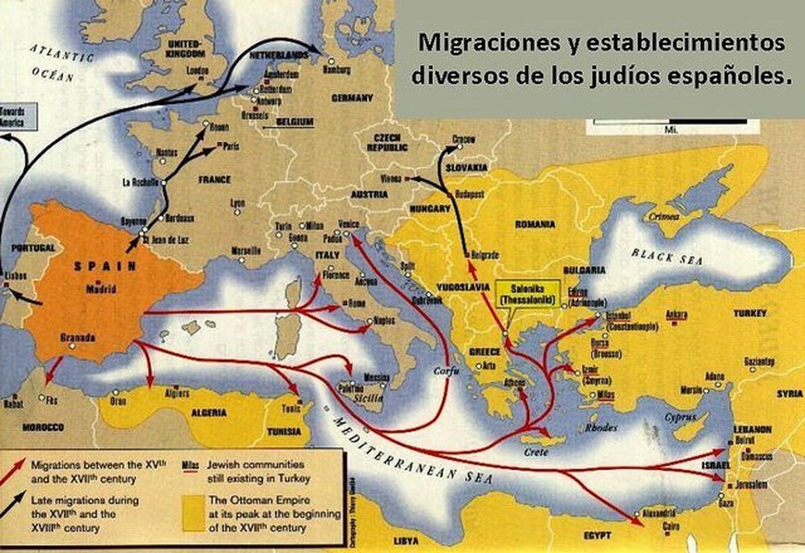 Migraciones de los judíos españoles