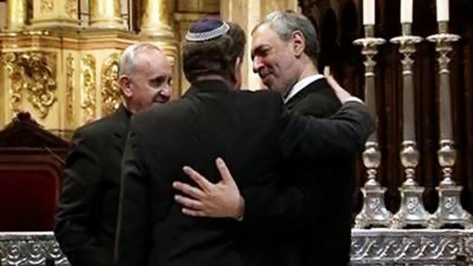 Omar Abboud, con Skorka y Bergoglio