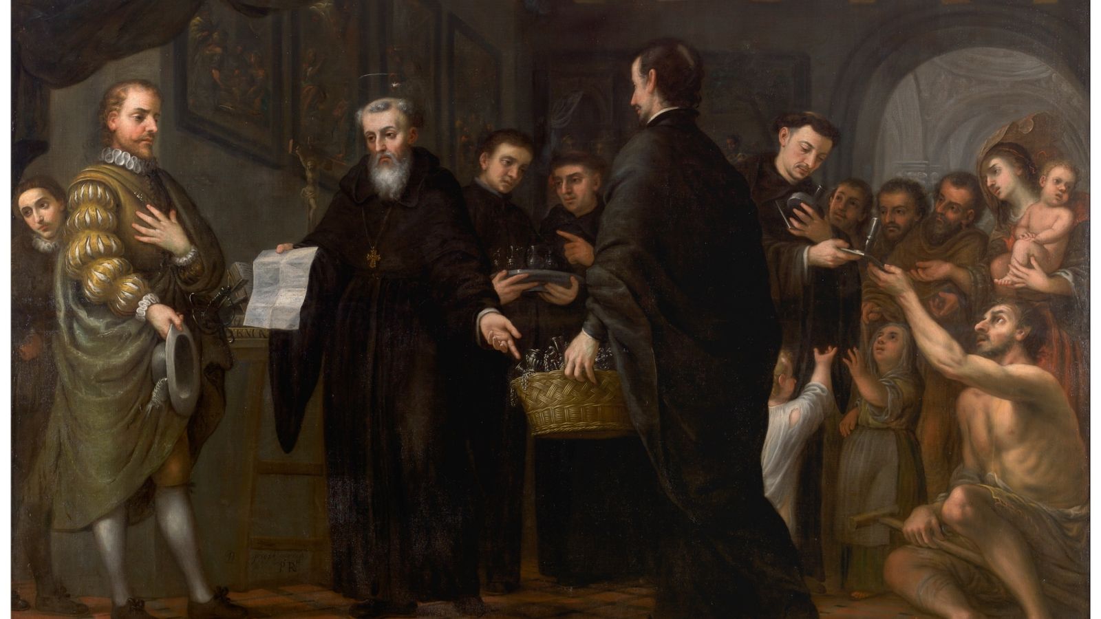 San Agustín repartiendo los bienes de los ricos entre los pobres