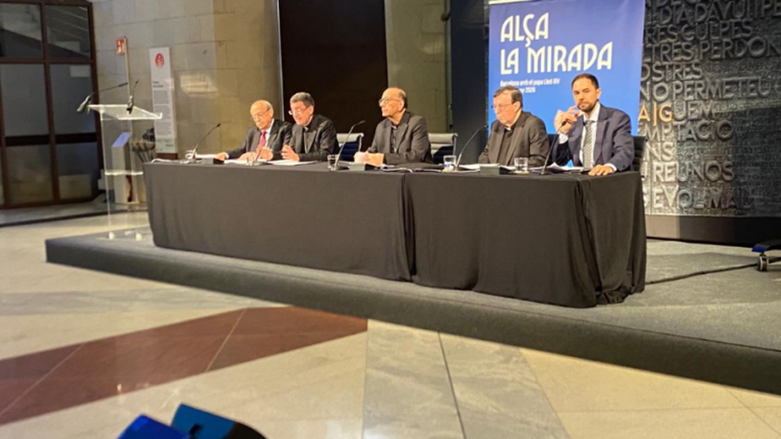 Un instante de la rueda de prensa celebrada este jueves en el templo de Gaudí.