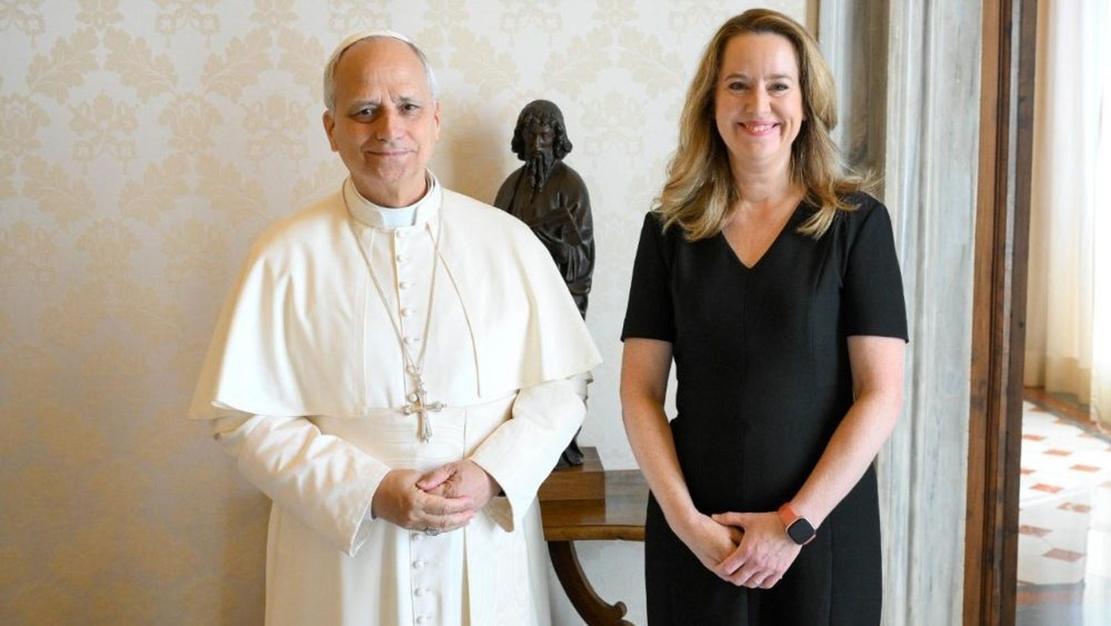 León XIV y Amy Pope, directora general de la OIM