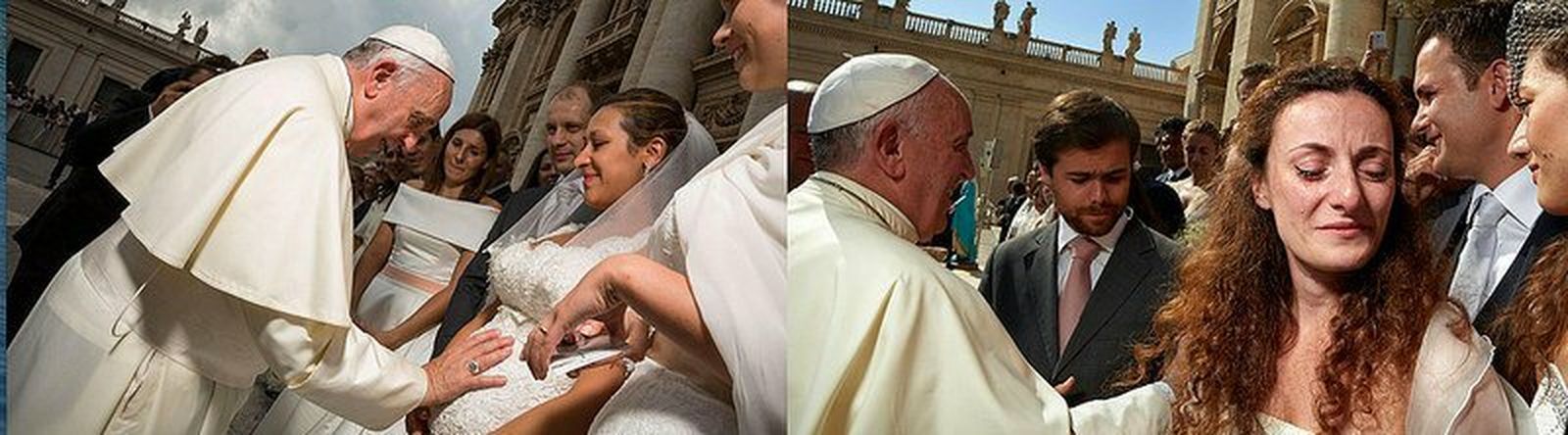 El Papa bendice a una embarazada