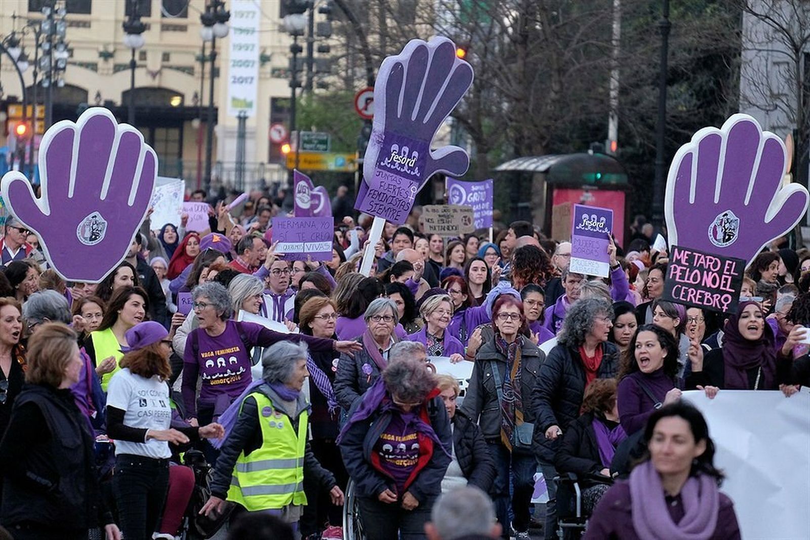 Protesta en Valencia por el Día de la Mujer