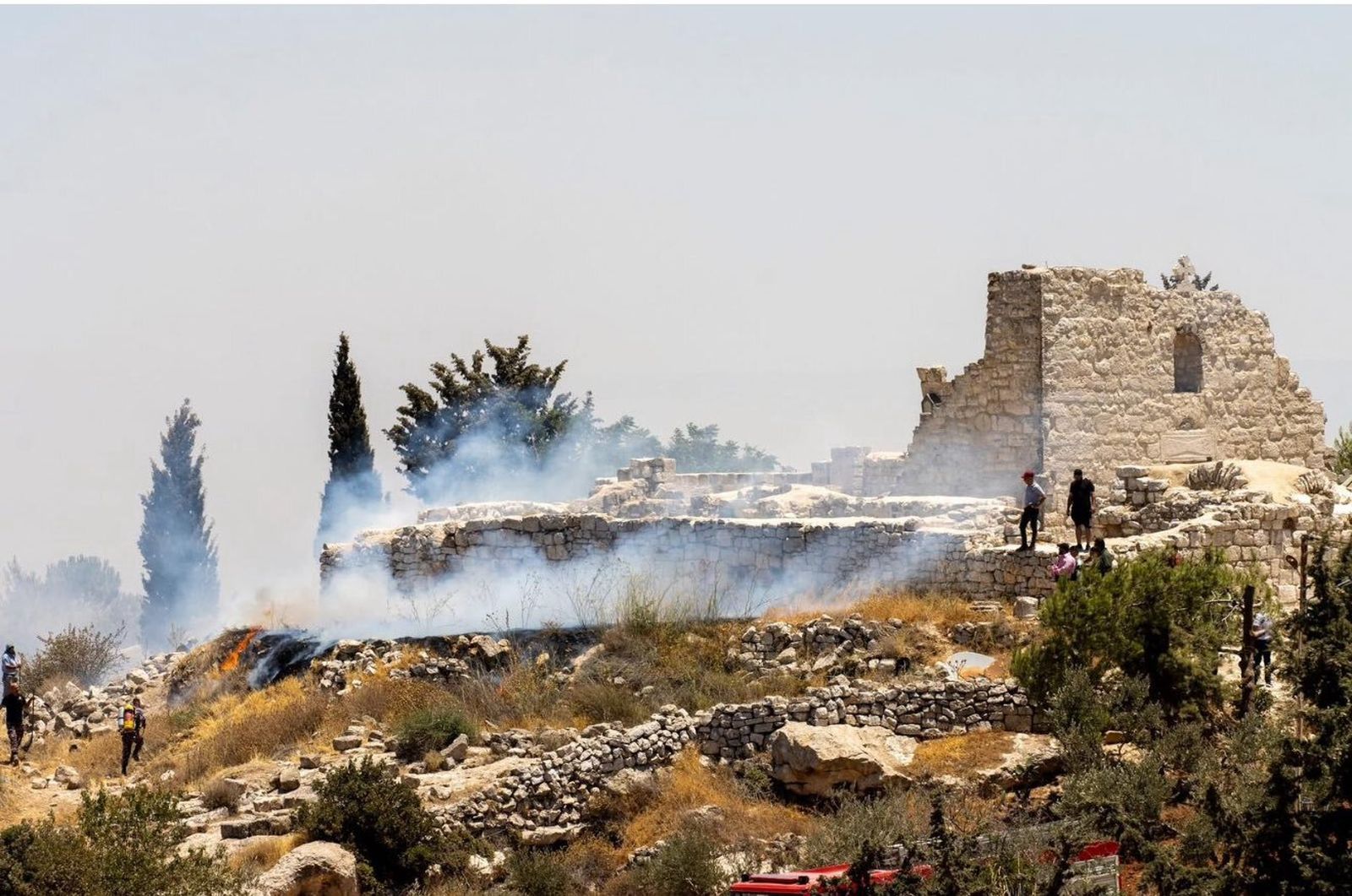 Incendio en la aldea cristiana de Cisjordania