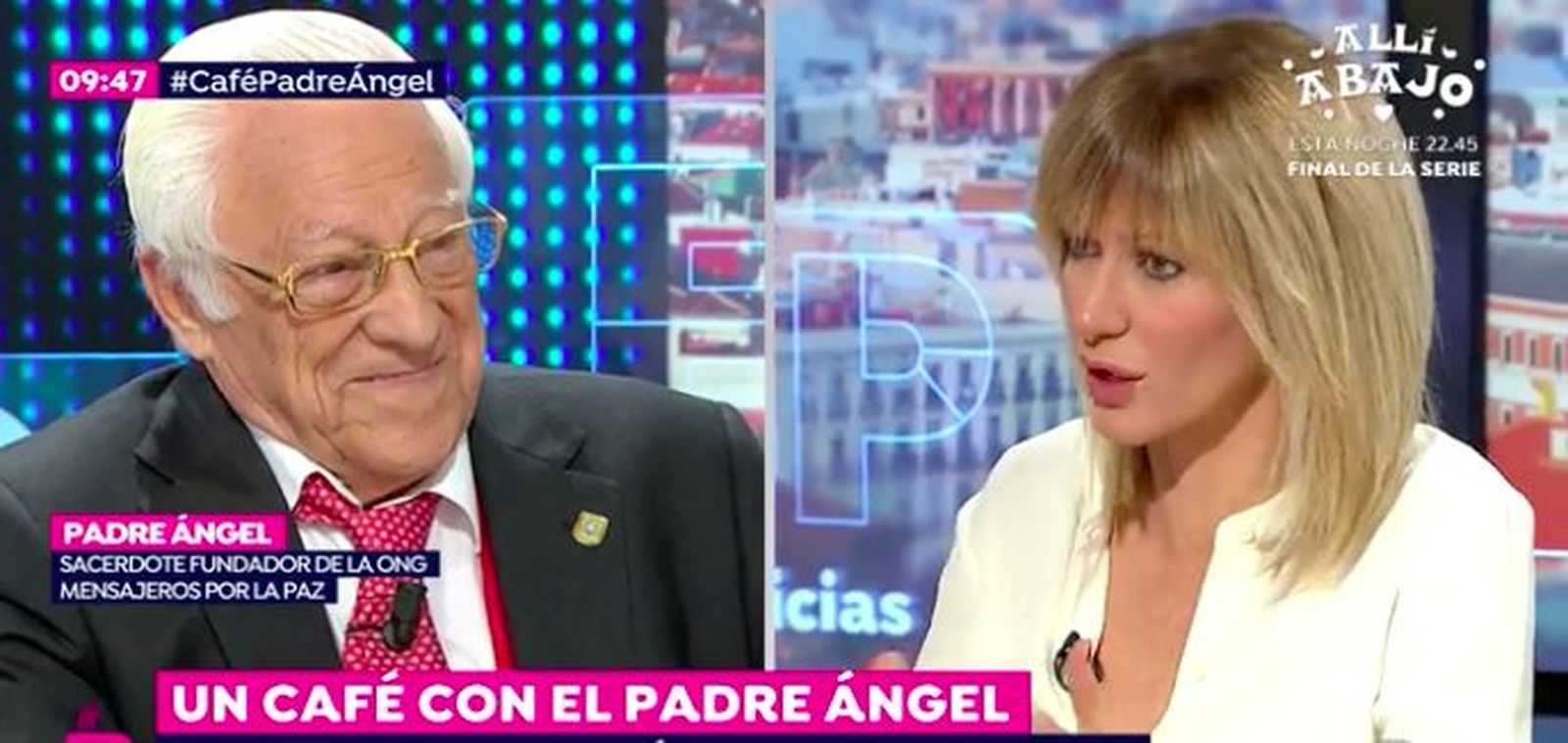 El padre Ángel, con Susanna Griso