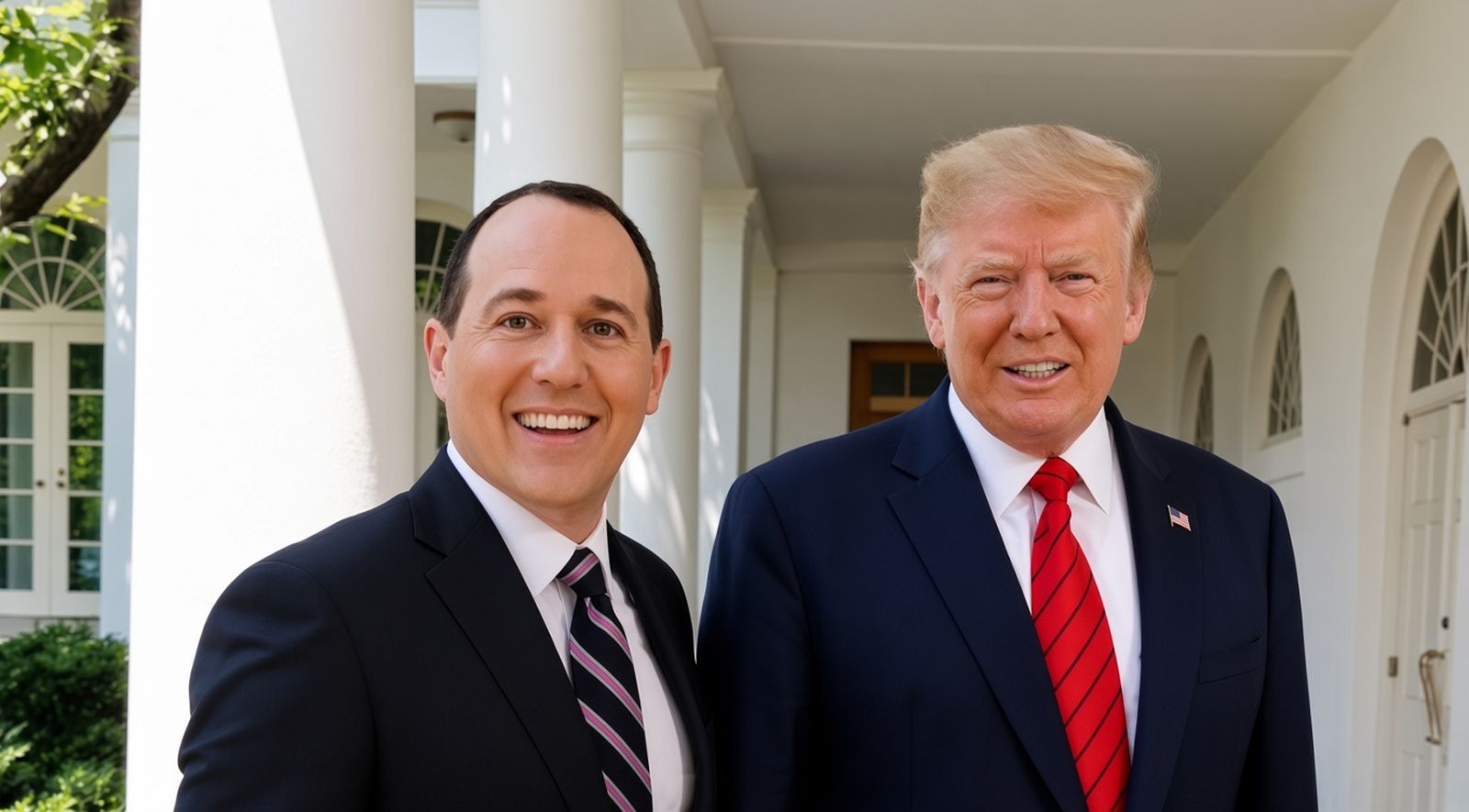 Raymond Arroyo junto a Donald Trump