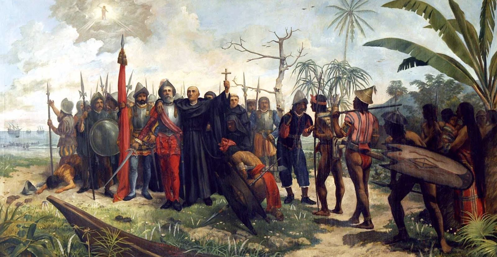 Toma de posesión de las Filipinas por Legazpi acompañado por los primeros agustinos