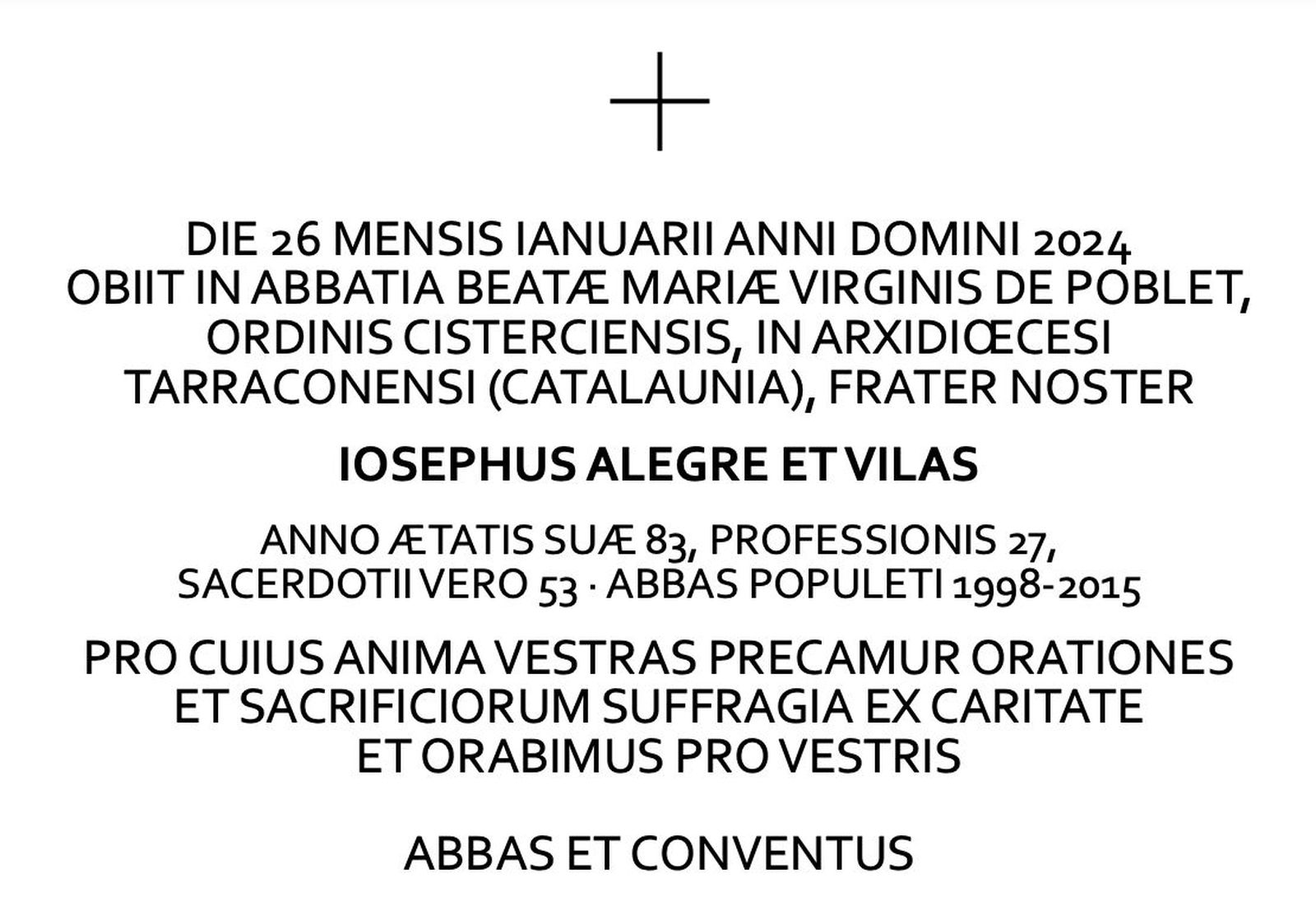 Necrológica del Padre Alegre