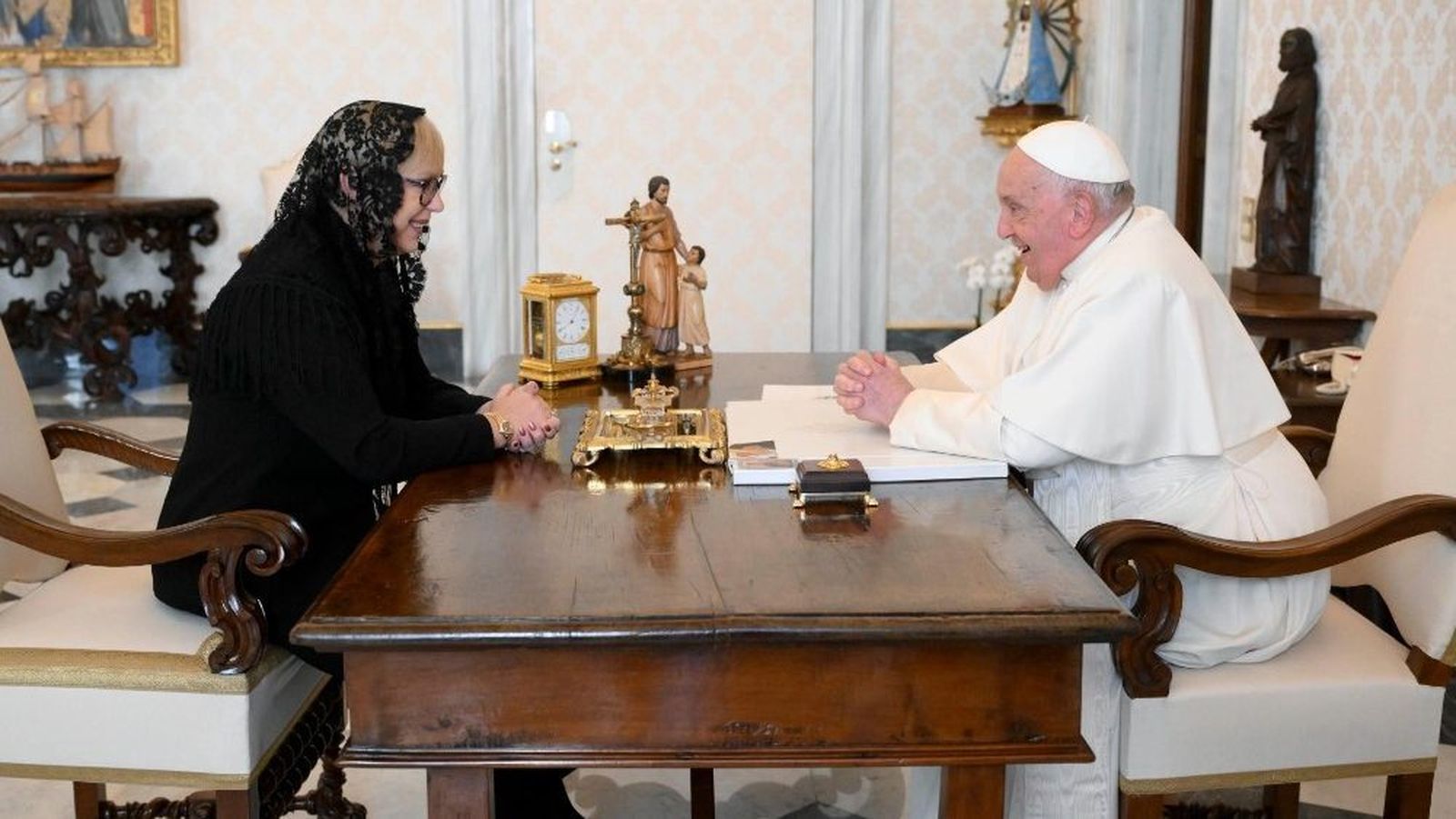 El Papa, con la presidenta de Eslovenia