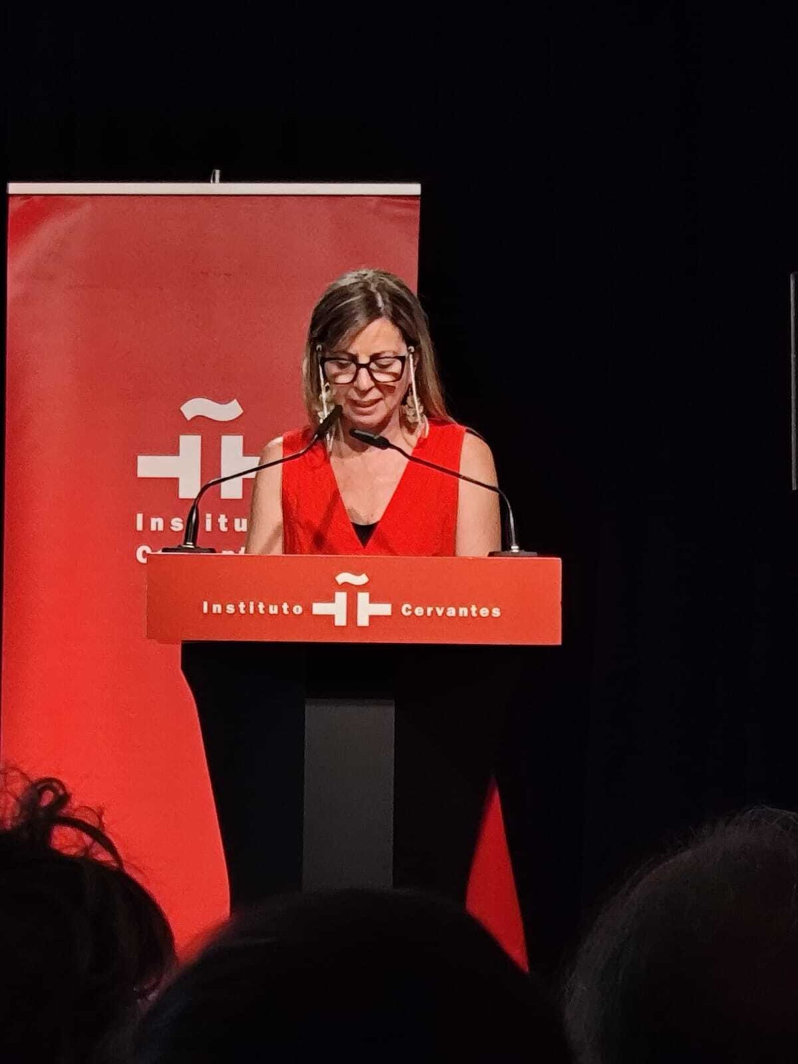 NataliaMillán, profesora Políticas en acto religiones y culturas contra el genocidio