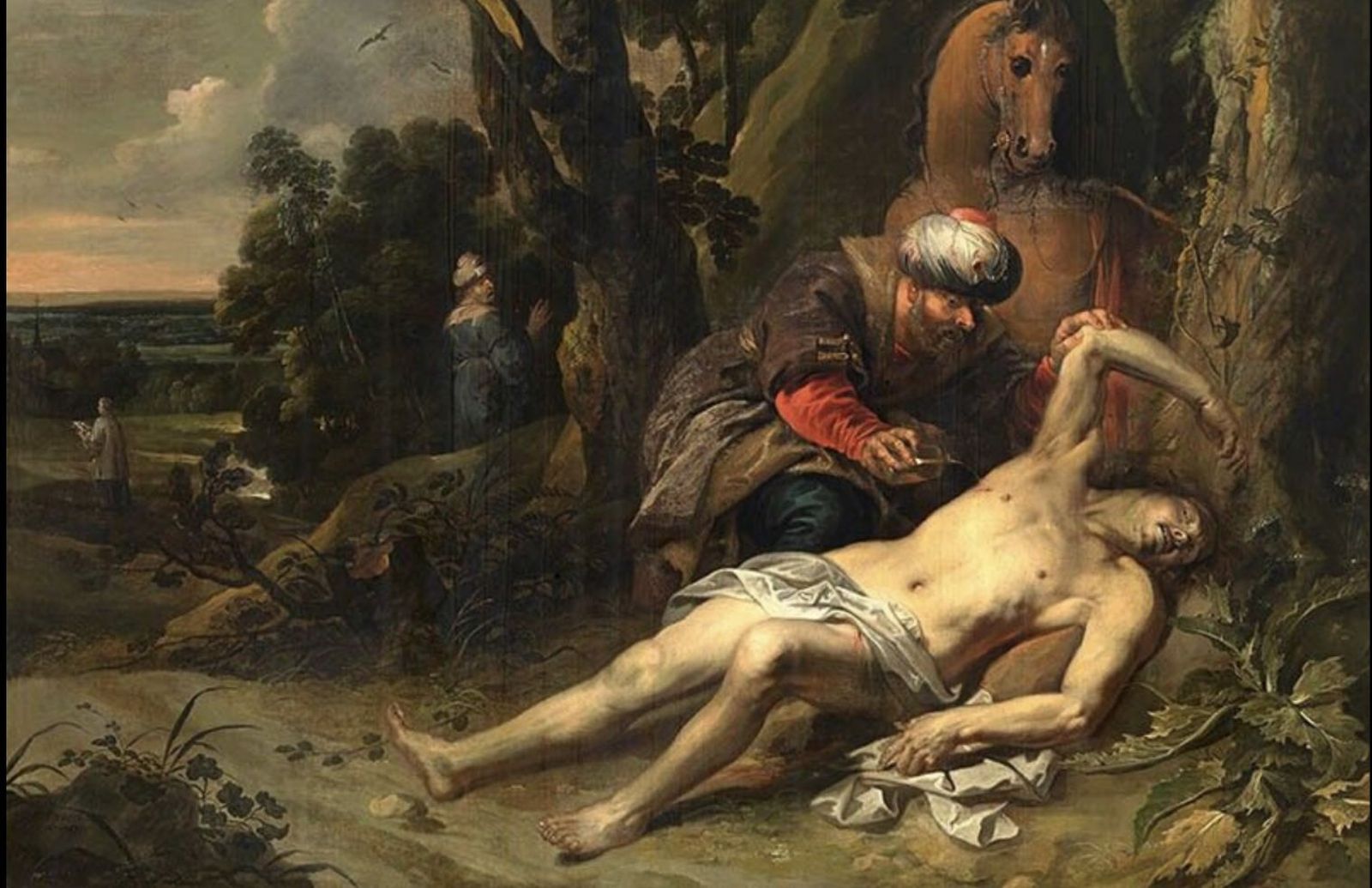 El Buen Samaritano, óleo de Balthasar van Cortbemde