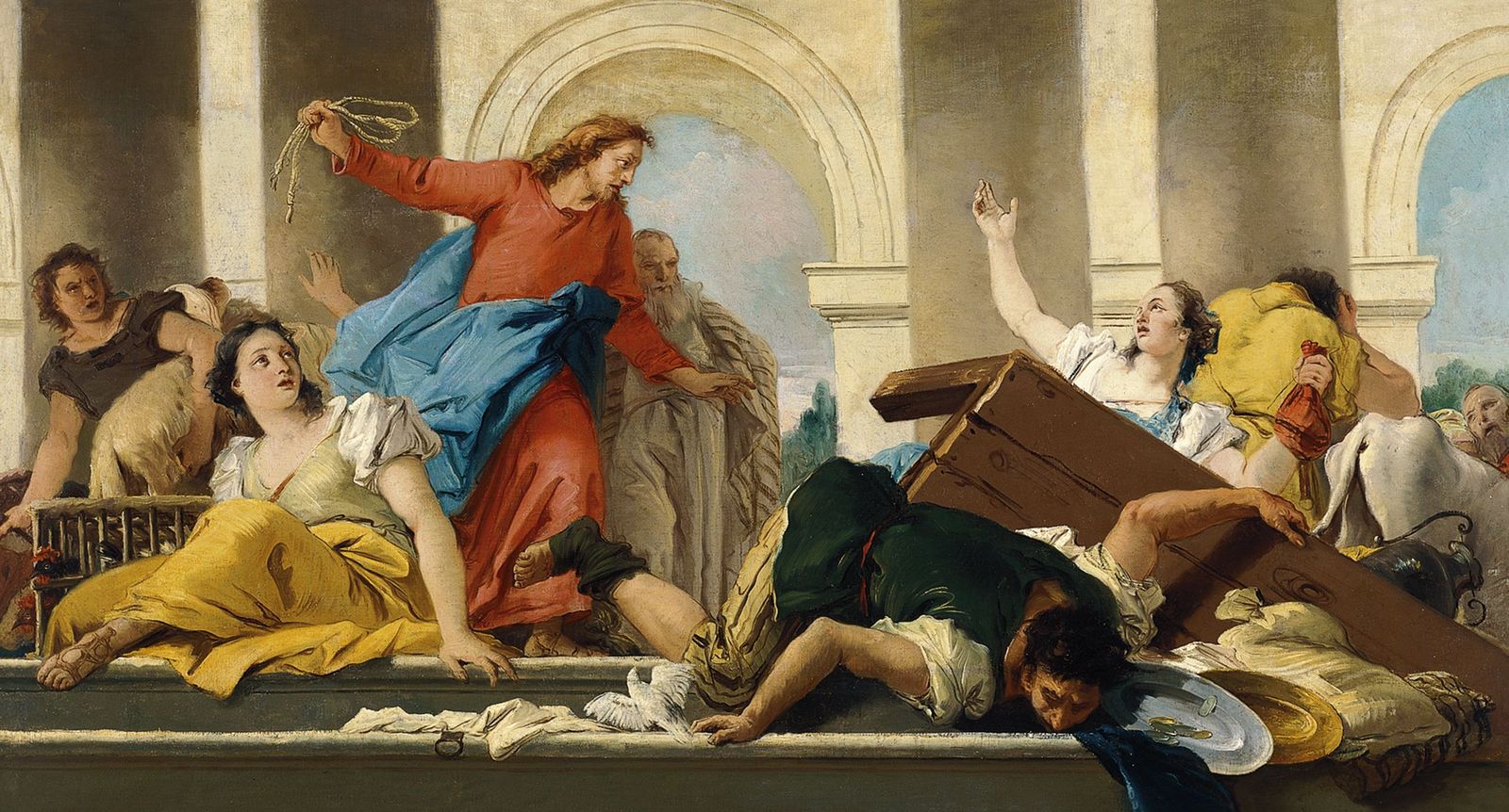 La expulsión de los mercaderes del templo, de Giandomenico Tiepolo (1727-1804)