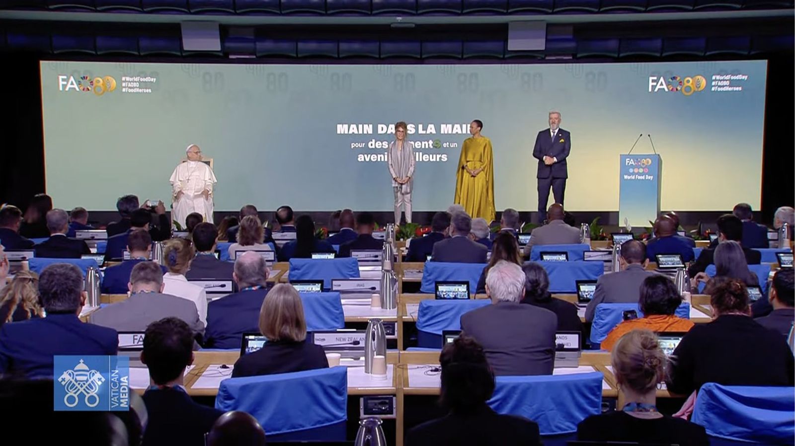 El papa León XIV, en la FAO