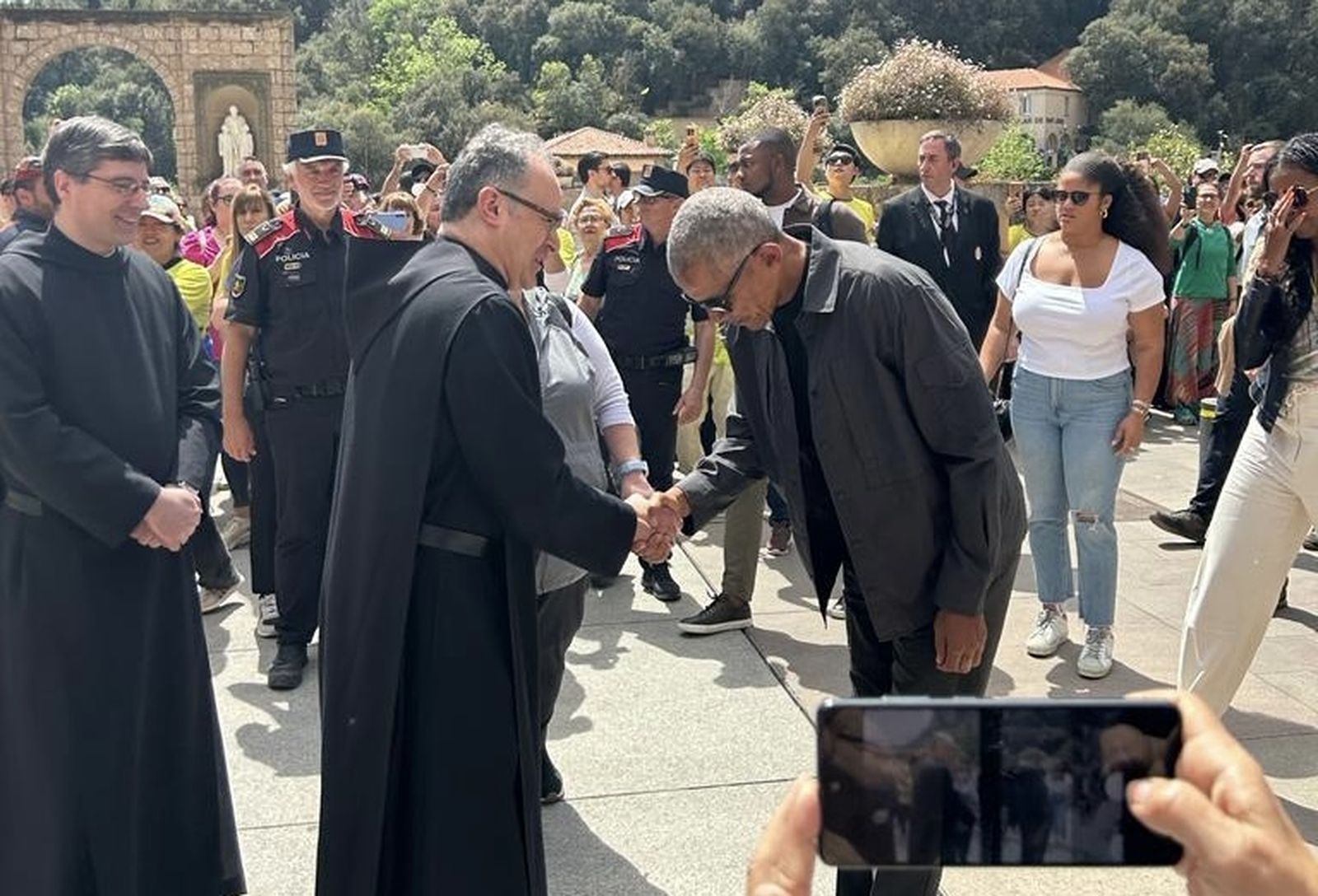 Obama saluda al abad de Montserrat