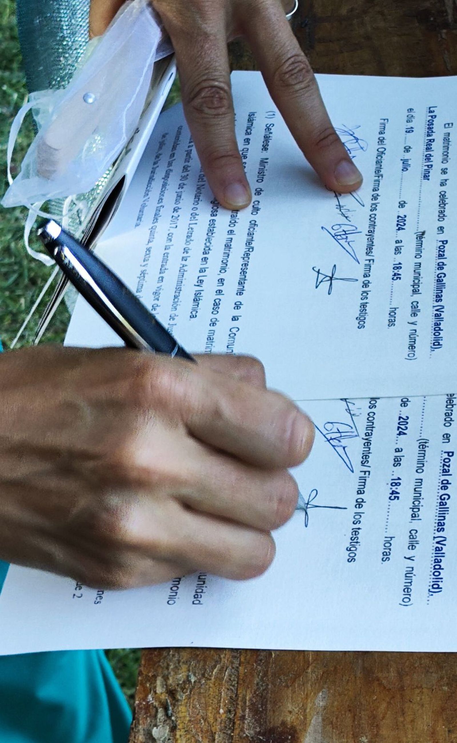 Firma del Acta de Matrimonio Civil