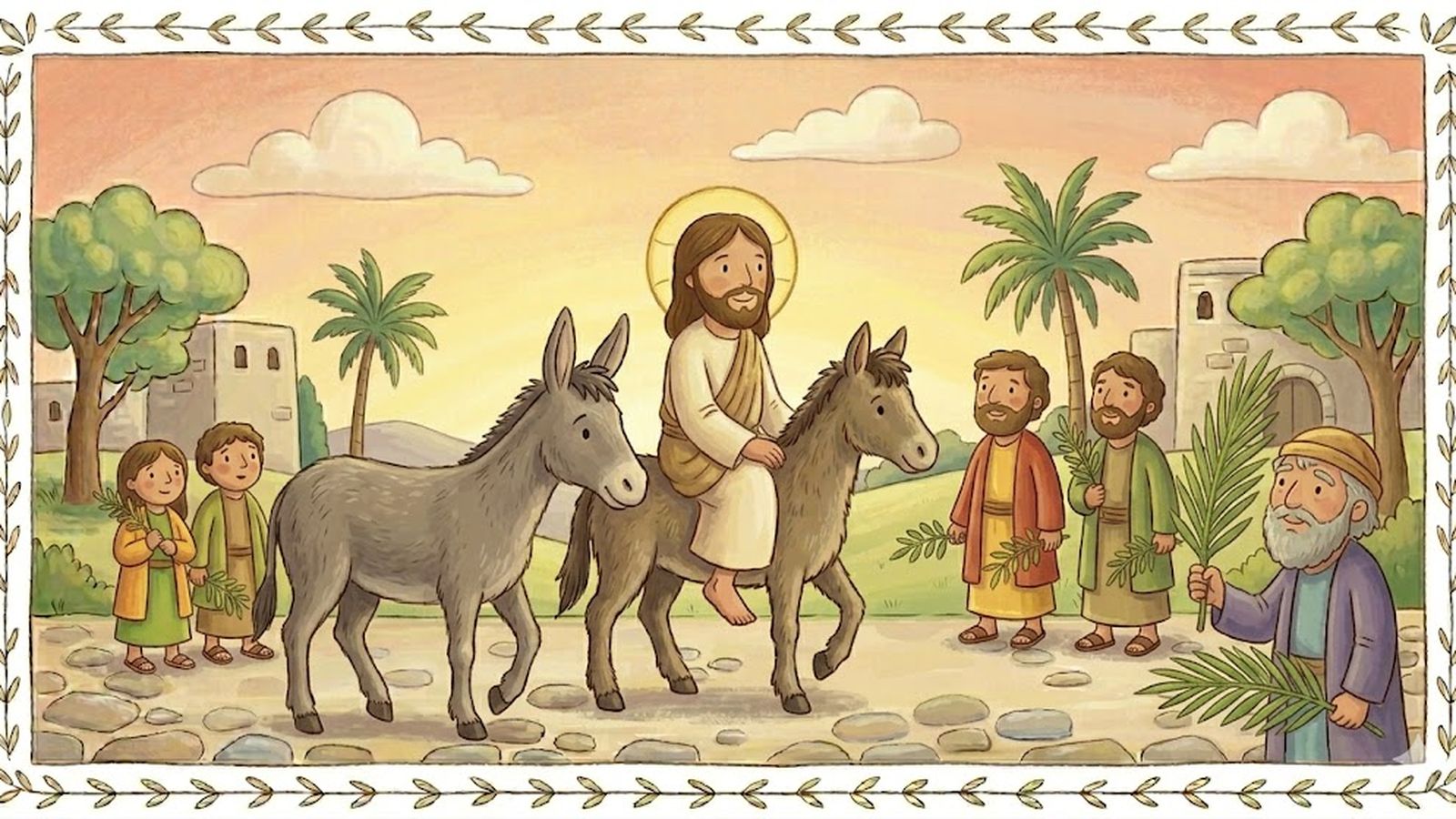 Jesús montado en el pollino