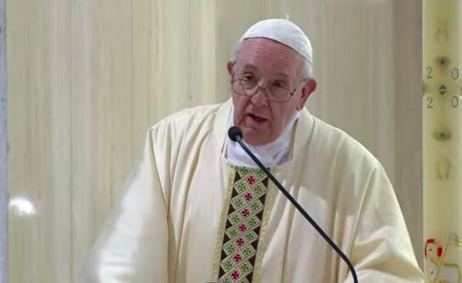 El Papa, durante su homilía