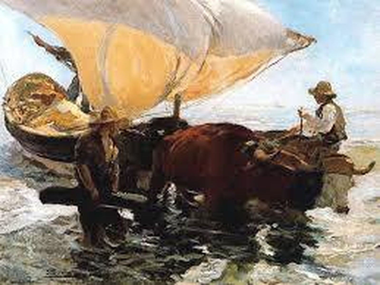 La “pesca del Bou”. Lienzo de Sorolla.