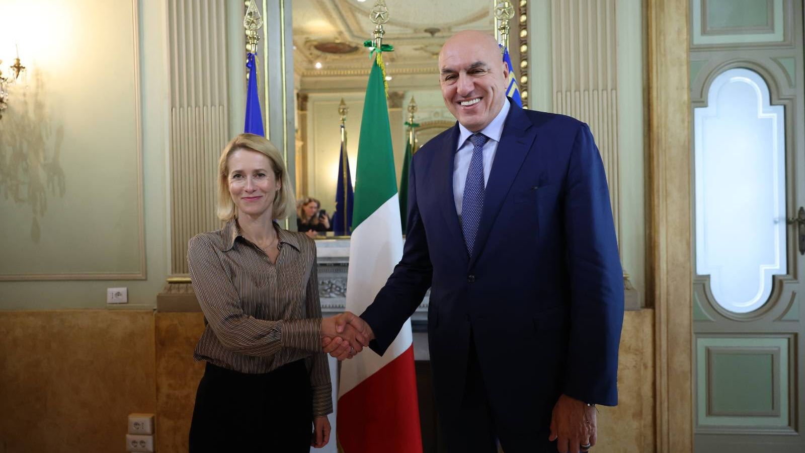 Kallas y Guido Crosetto, ministro de Defensa italiano