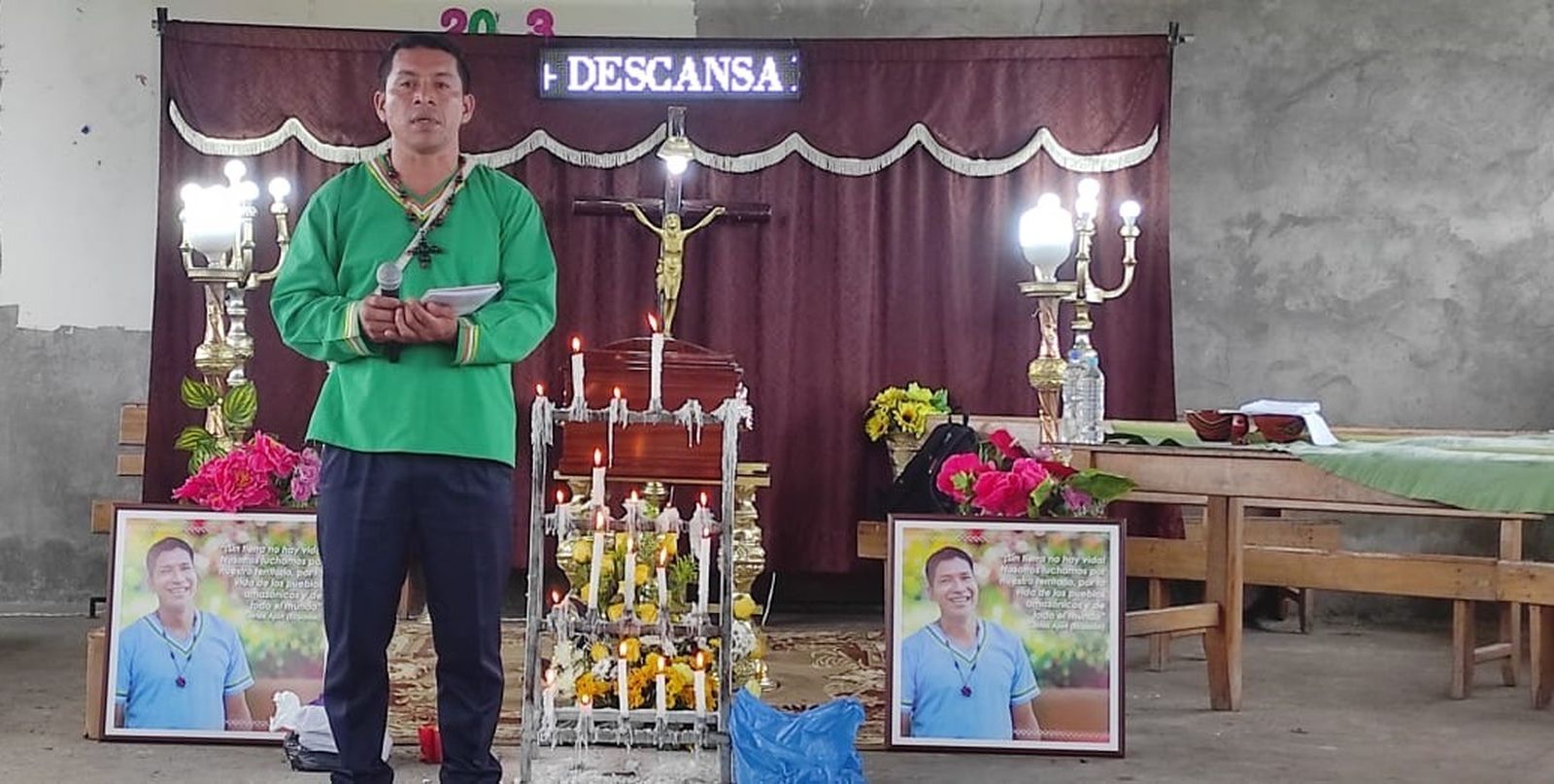 Iglesia en la Amazonía ecuatoriana despidió al líder indígena Carlos David Ajón